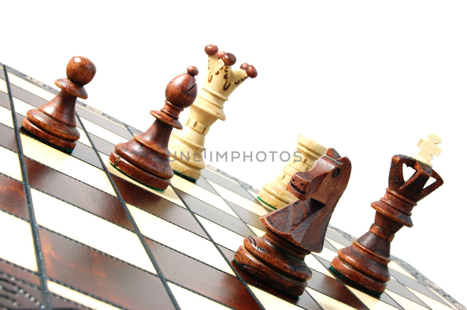 chess pieces on a chess board showing concept for strategic business