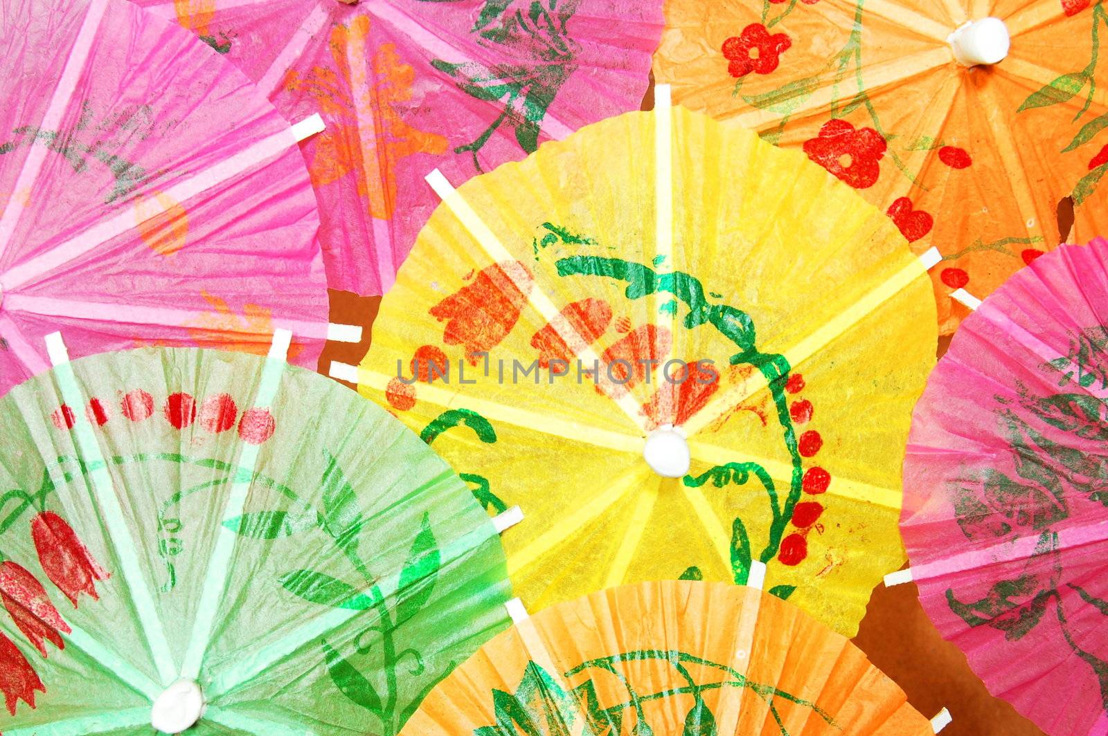 colorful cocktail umbrella texture for summer drinks
