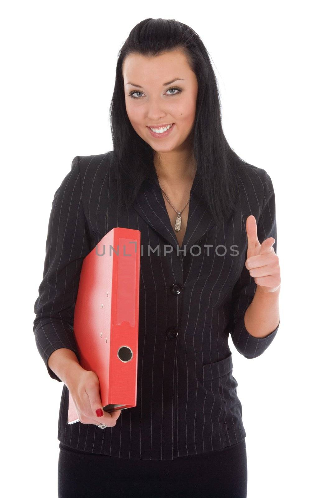 Business woman on white background