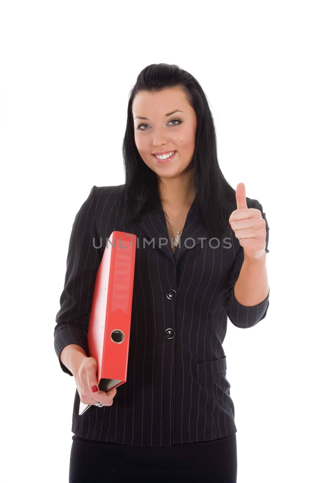 Business woman on white background