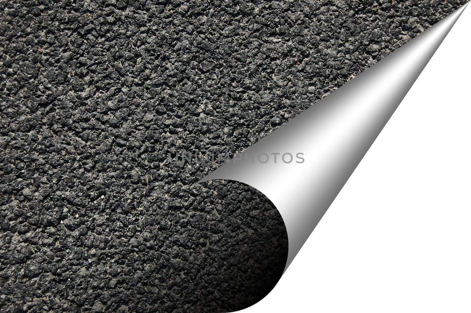 black asphalt texture with corner and copyspace for text