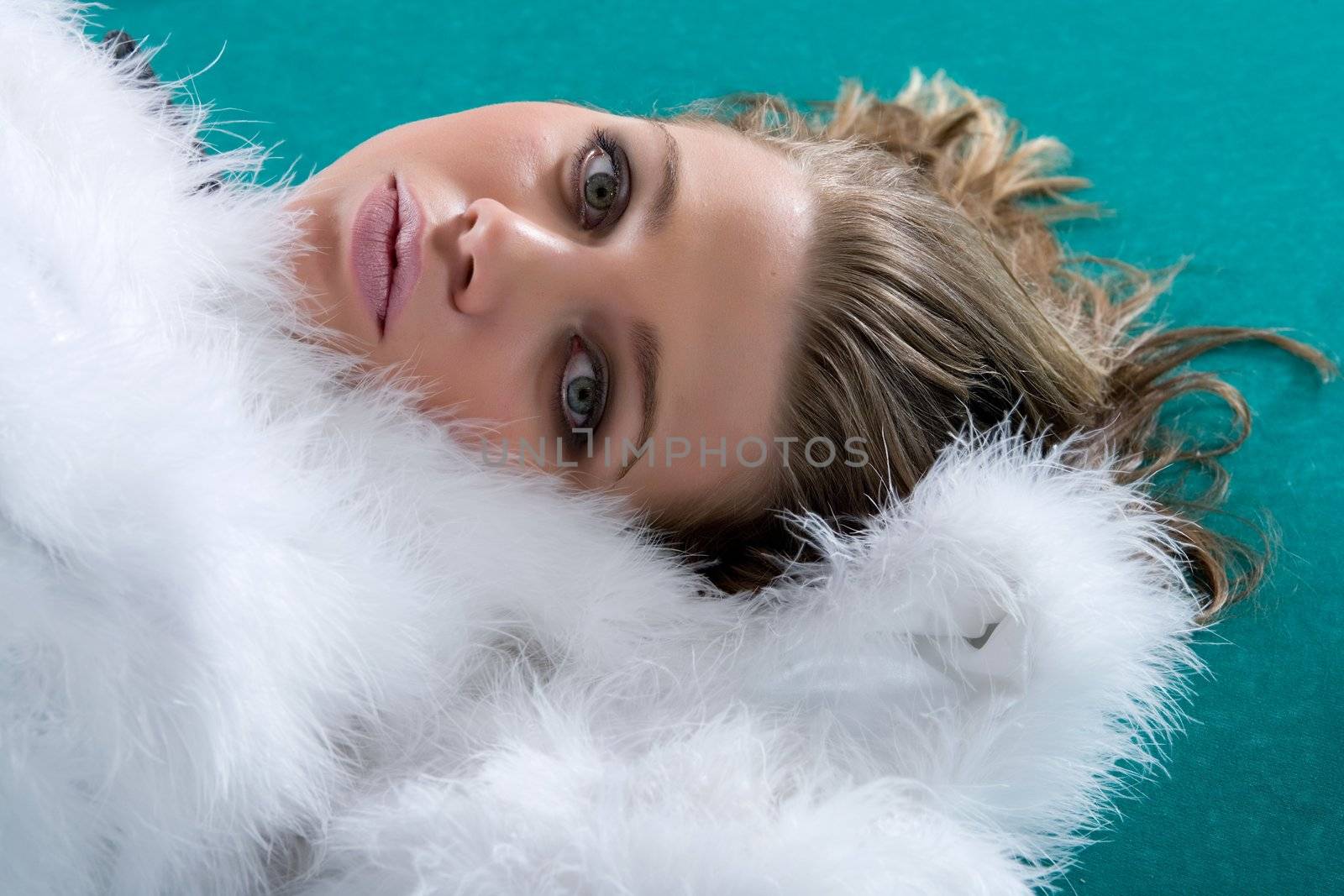 Young girl on snooker table