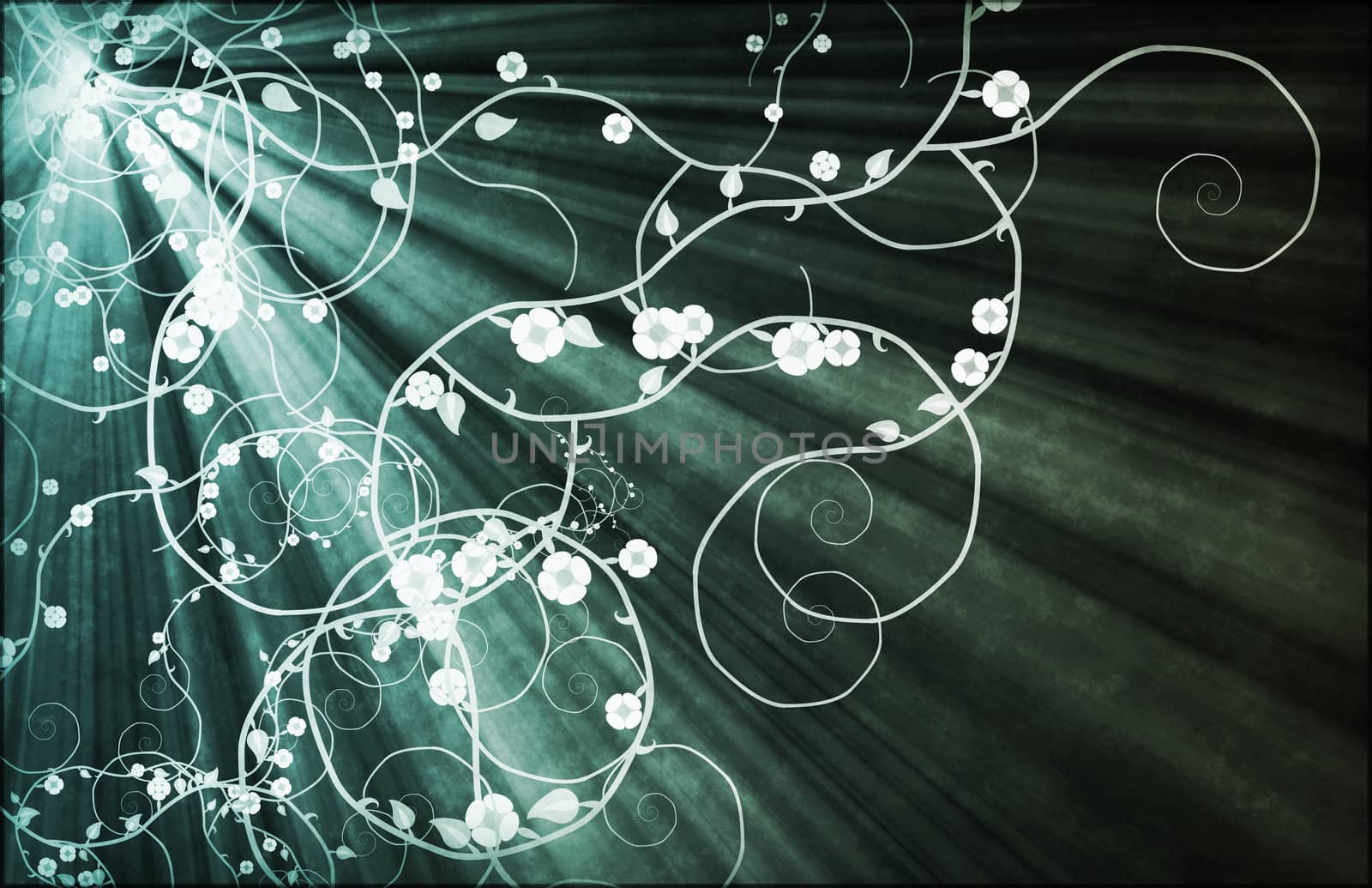 A Grunge Parchment Floral as Abstract Background