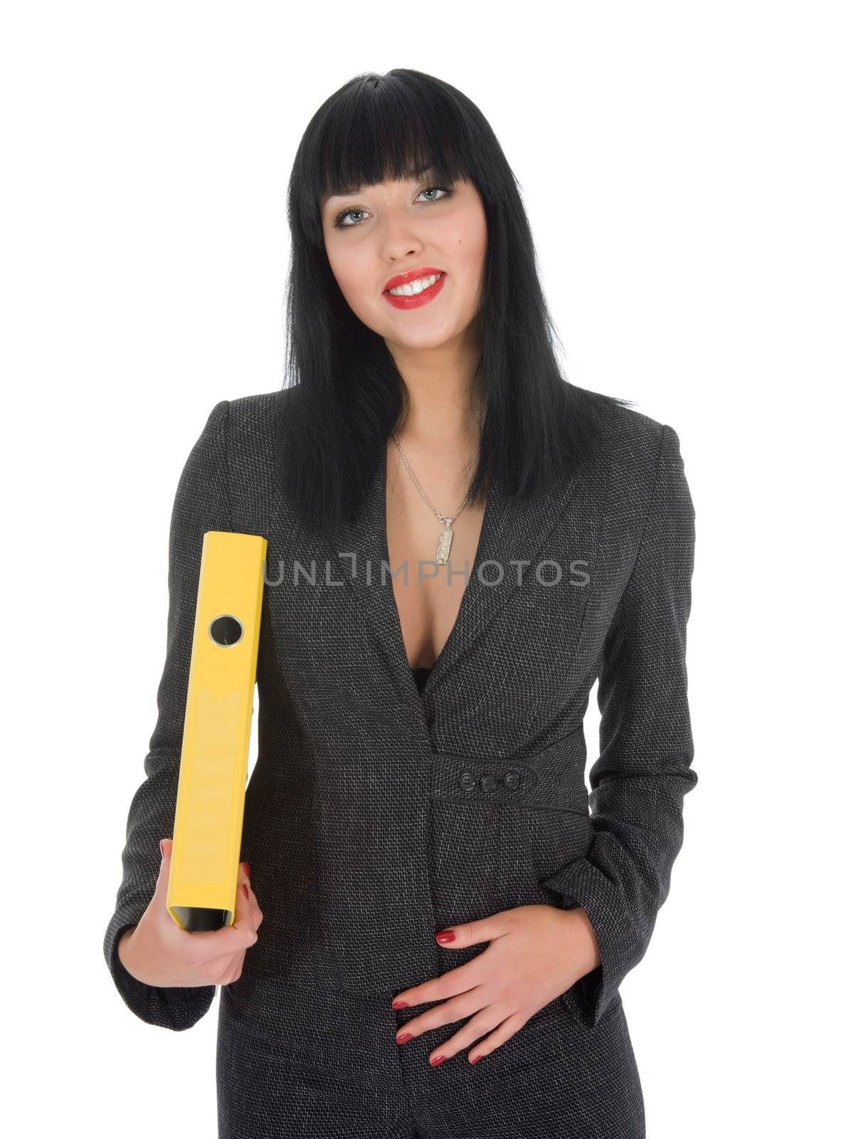 Business woman on white background