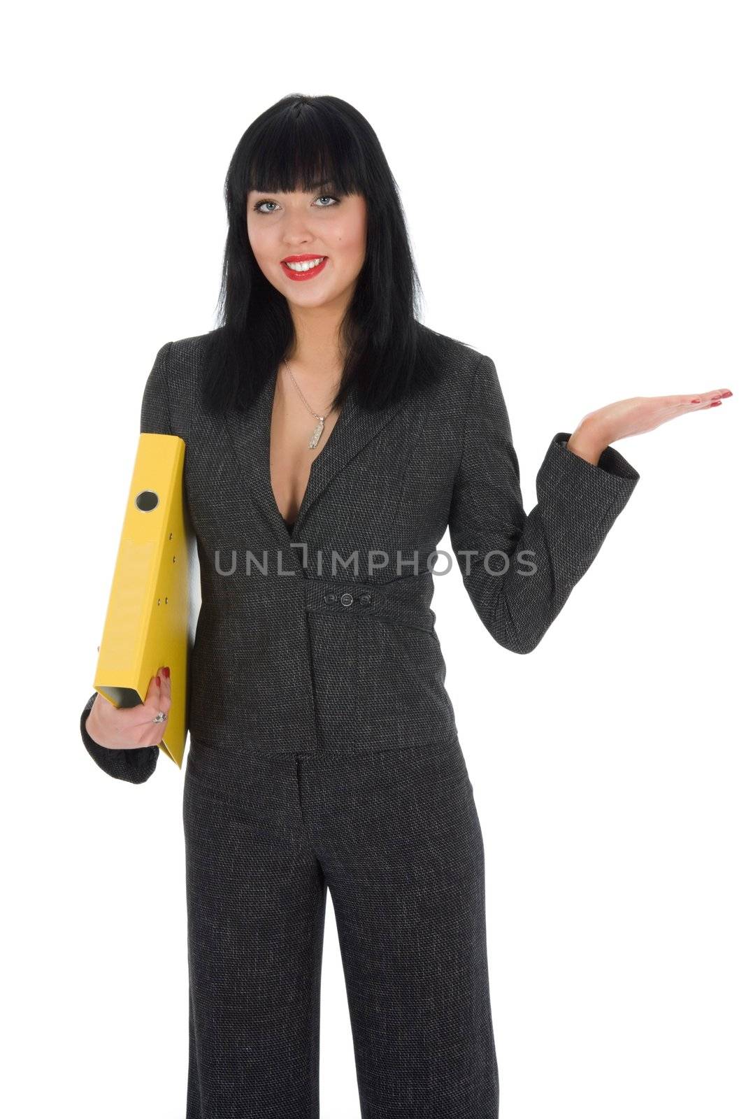 Business woman on white background
