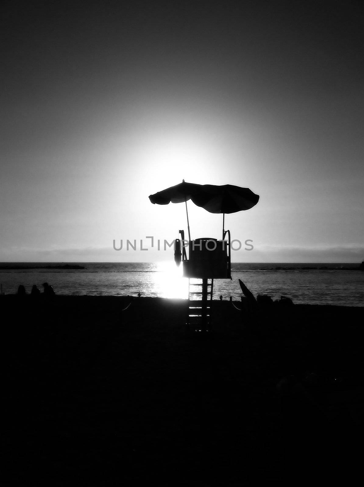 Life Guards look out post by beach.