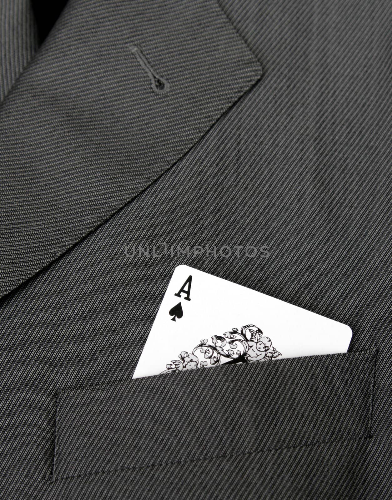 Card Suit - Ace Of Spades Gambling Card In A Suit Jacket Pocket