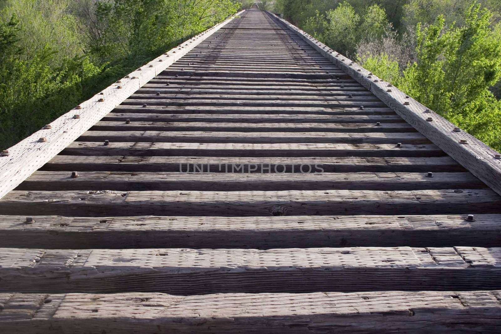 Old Railroad Bridge in Lubbock, TX during spring time