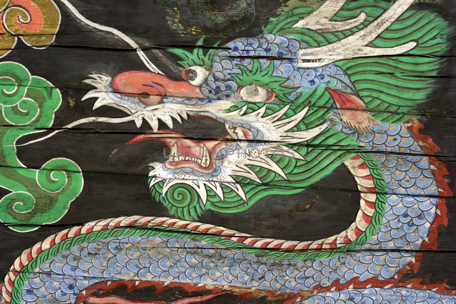 Antique painting of a Dragon by sacatani