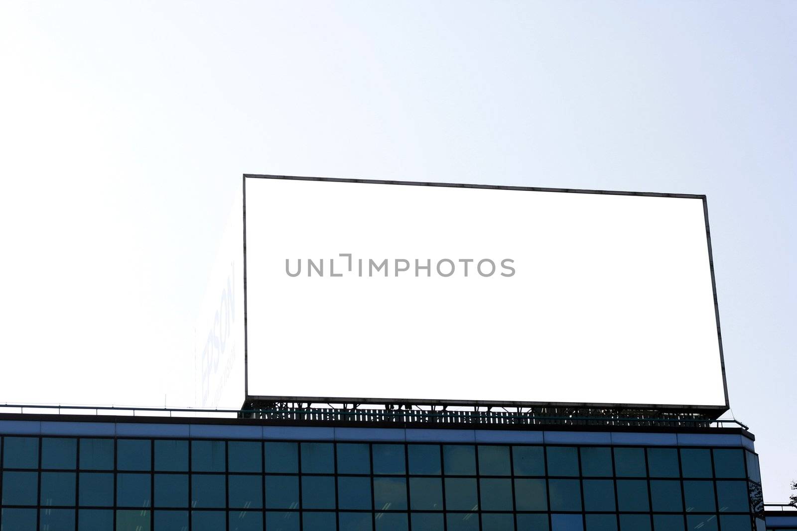Blank Billboard  on top of a building
