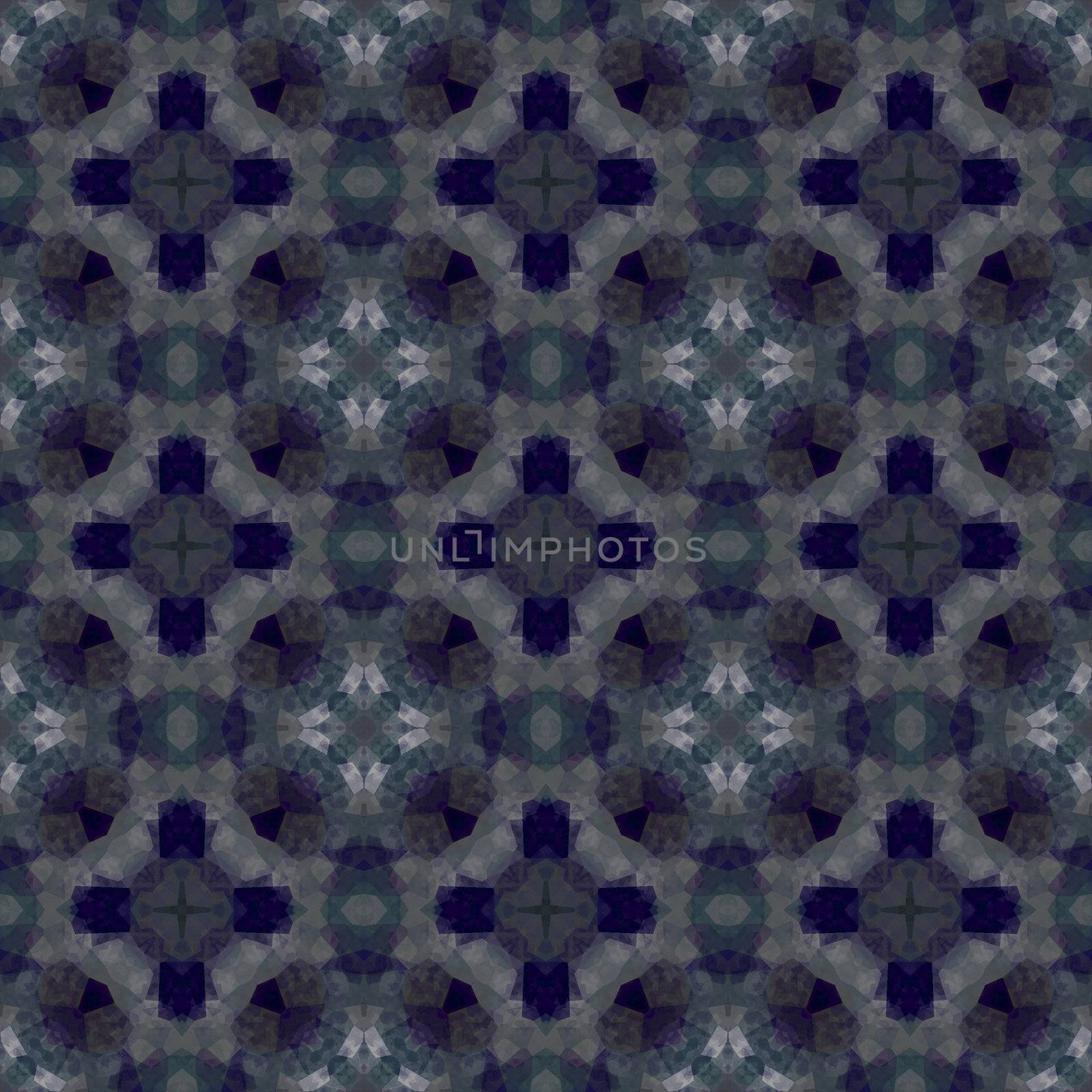 Church window pattern in different shades of blue. Seamless tile.