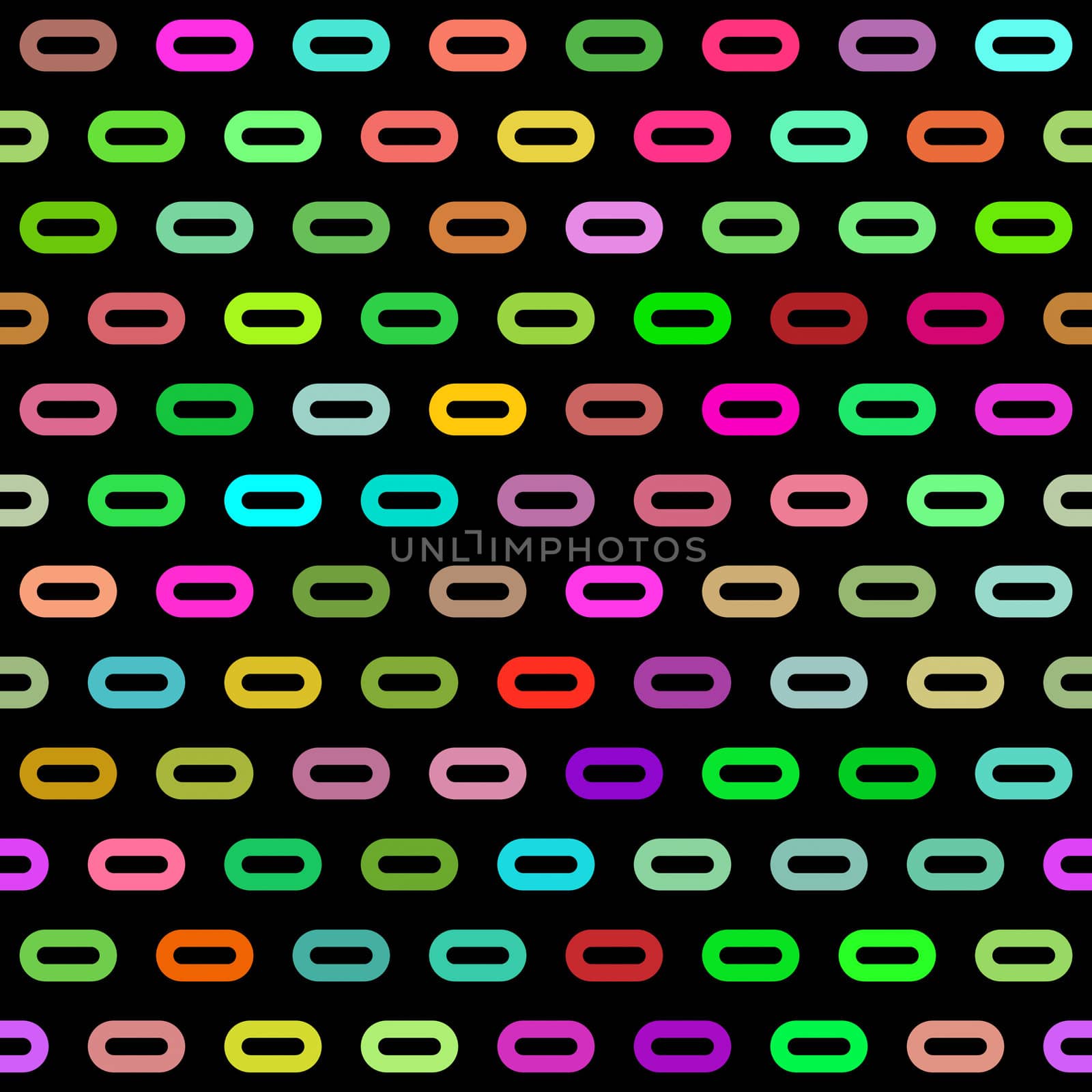 Colorful oval elements on black. Seamless background tile.