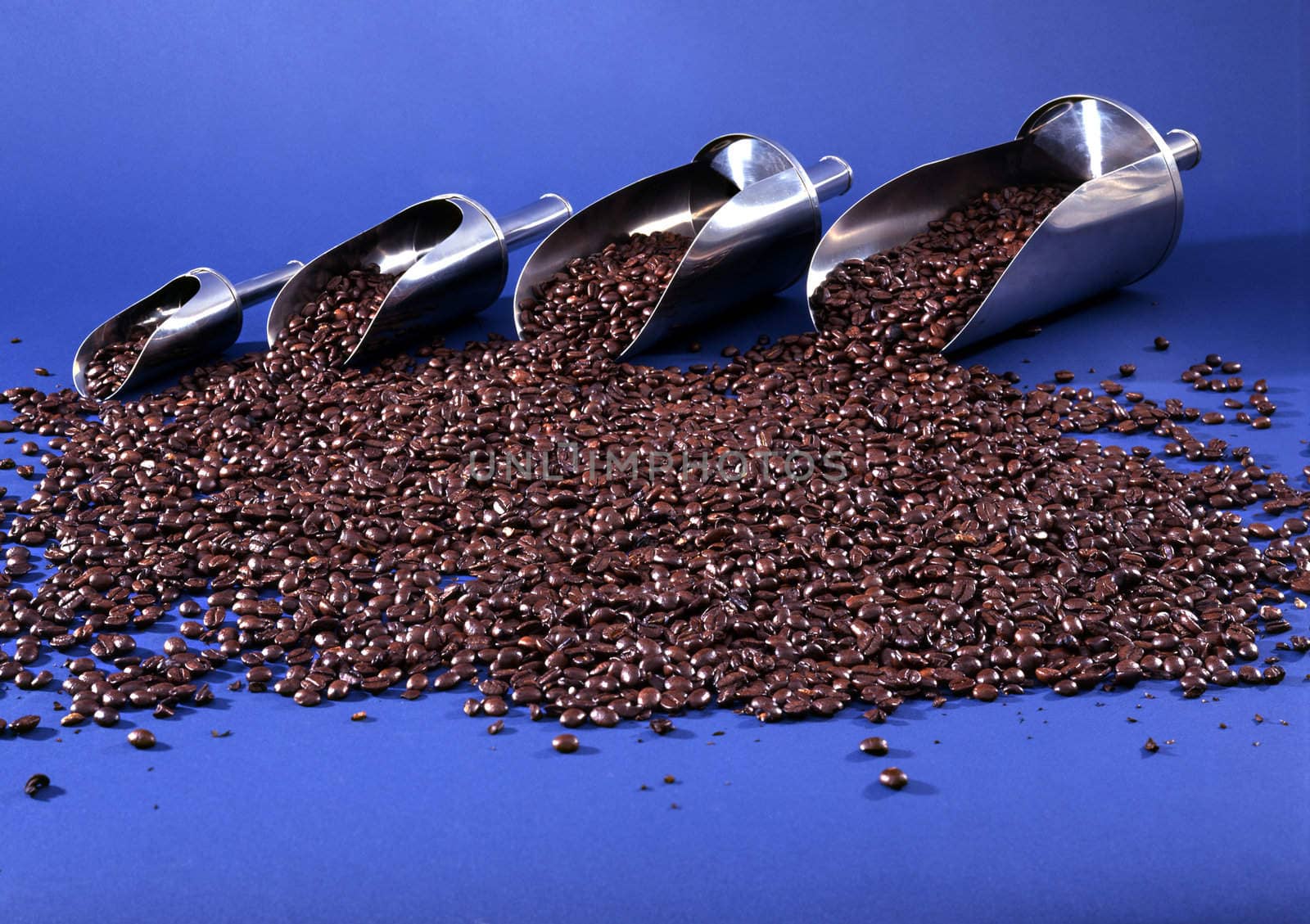 Coffee beans and scoops