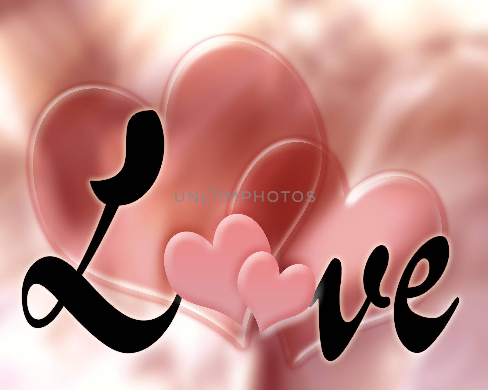 love valentine background illustration with pink hearts