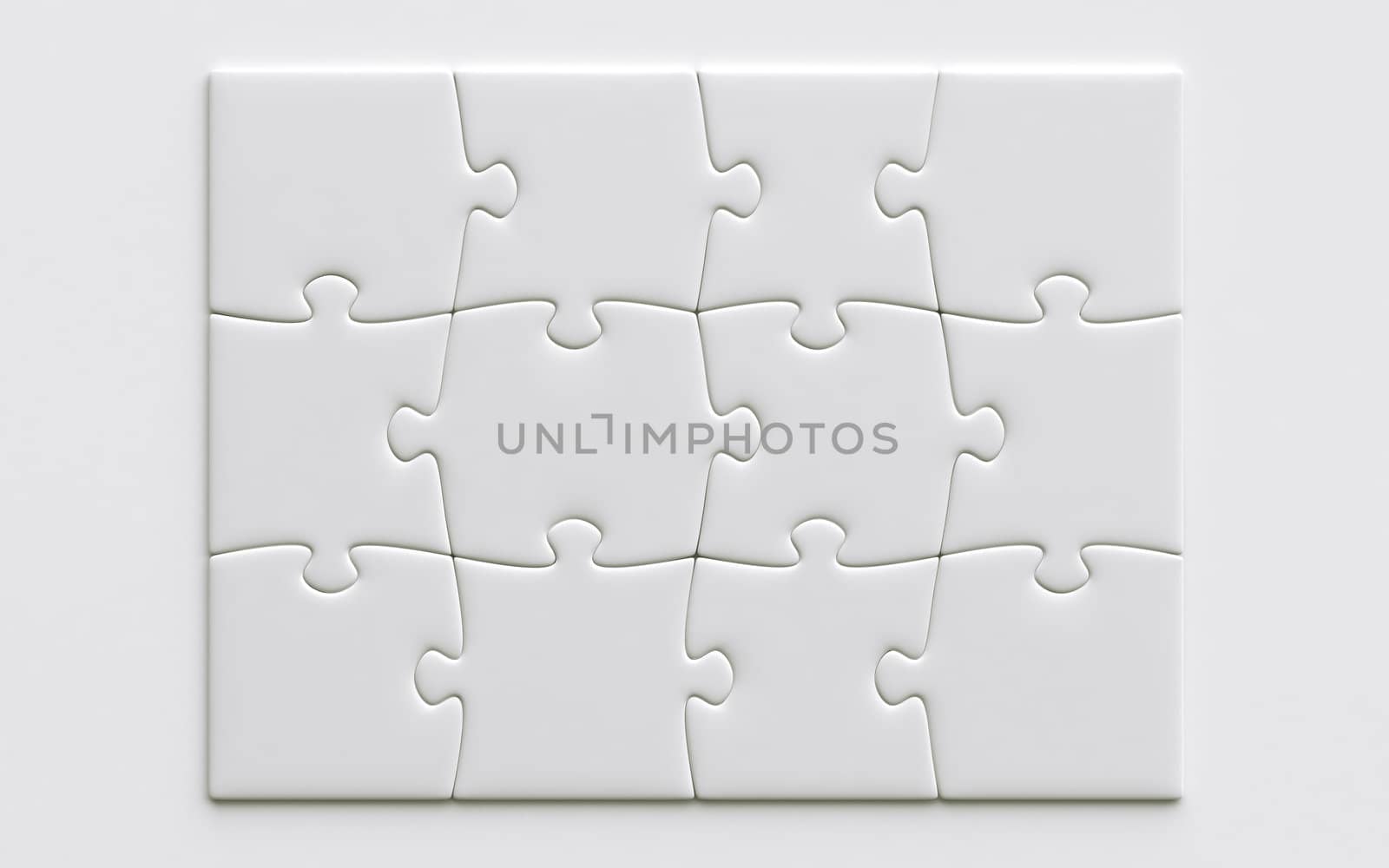 3d rendering of a puzzle game with blank pieces