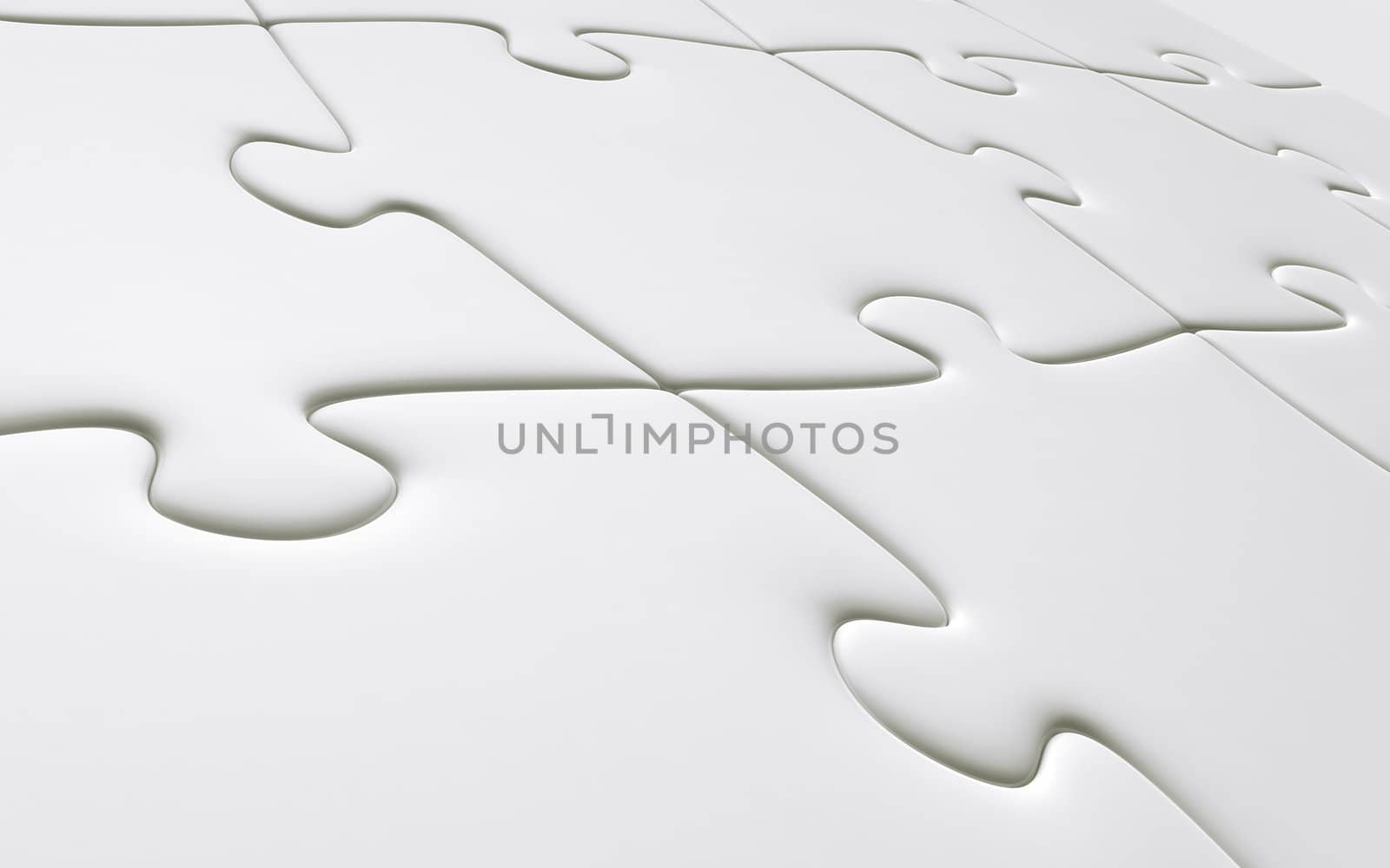 3d rendering of a puzzle game with blank pieces