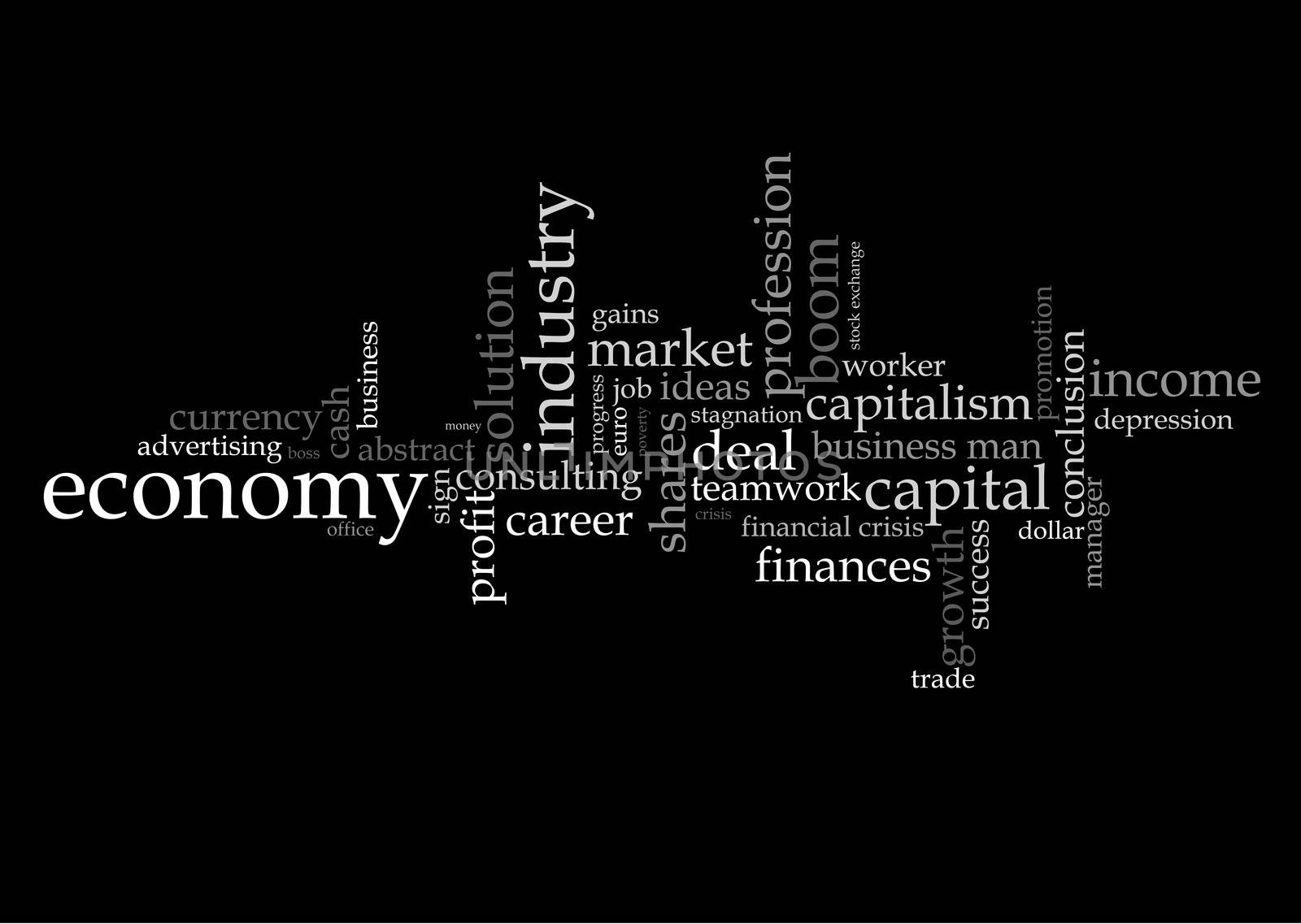 Illustration with economic terms by juweber