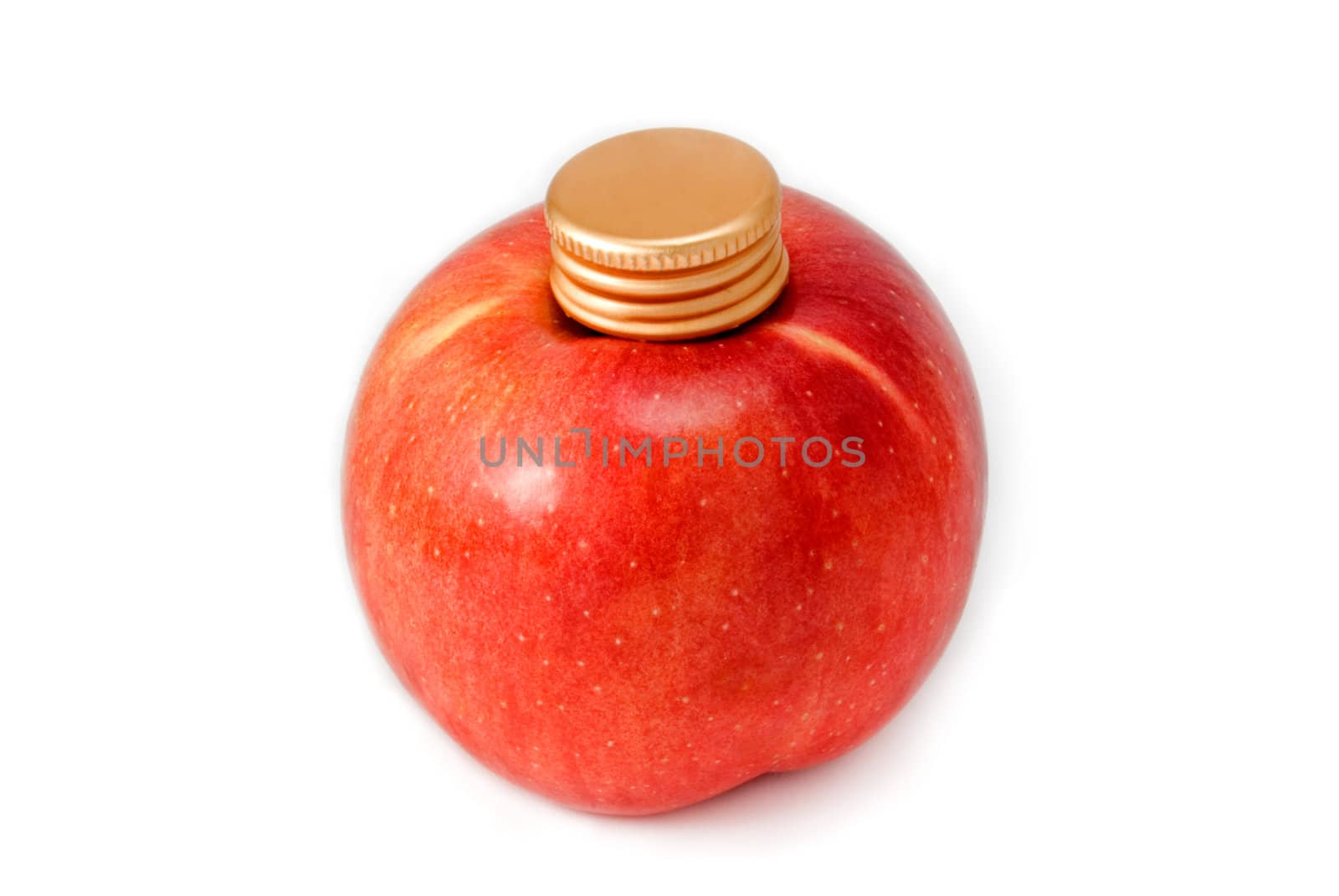 Red apple with a golden cover