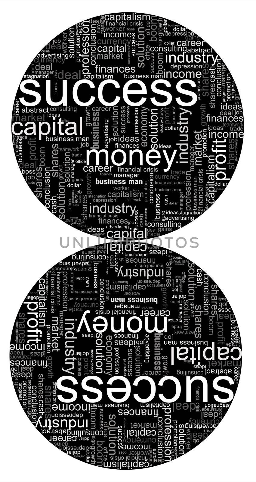 Illustration with economic terms by juweber