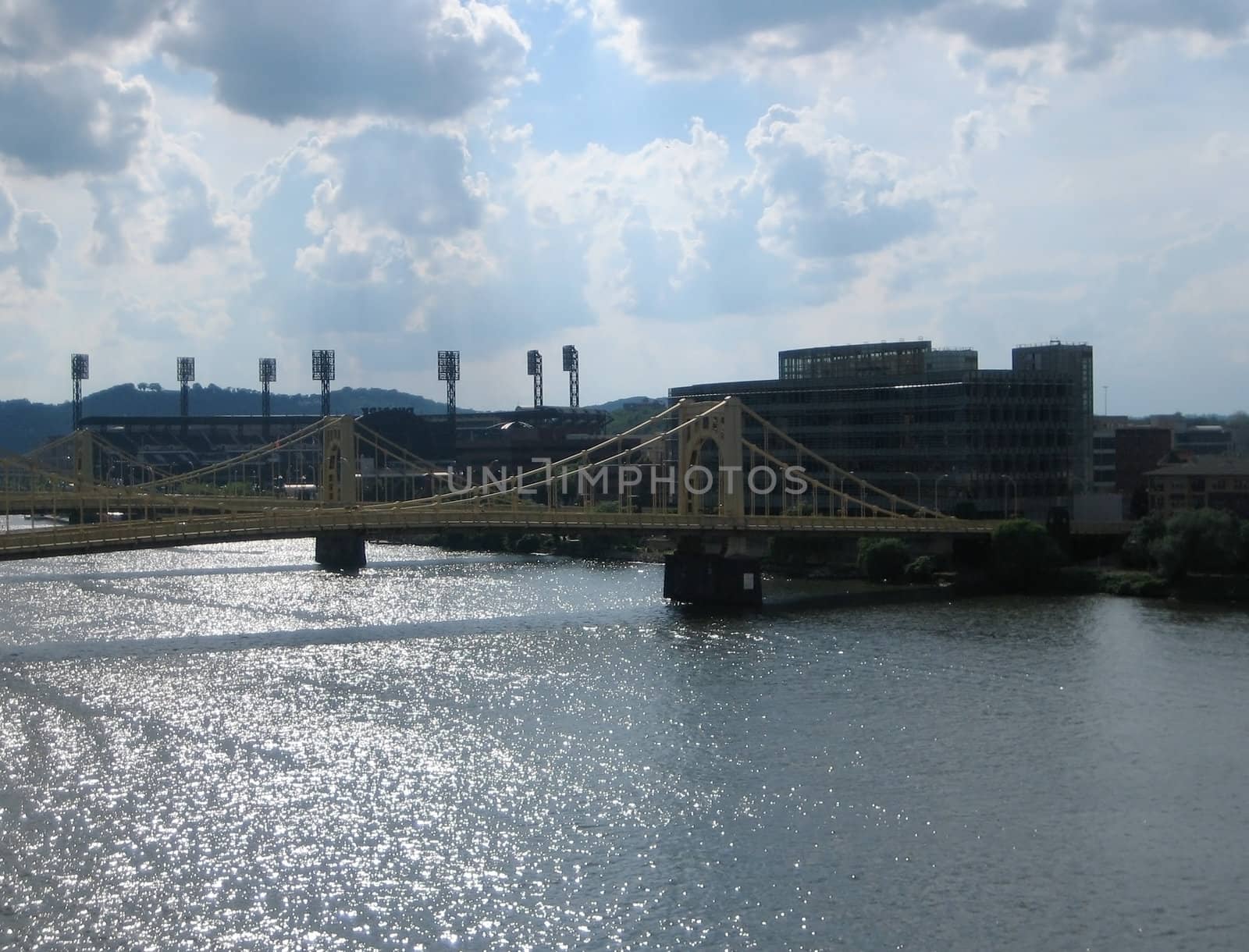 stock pictures of a metal bridge in a city
