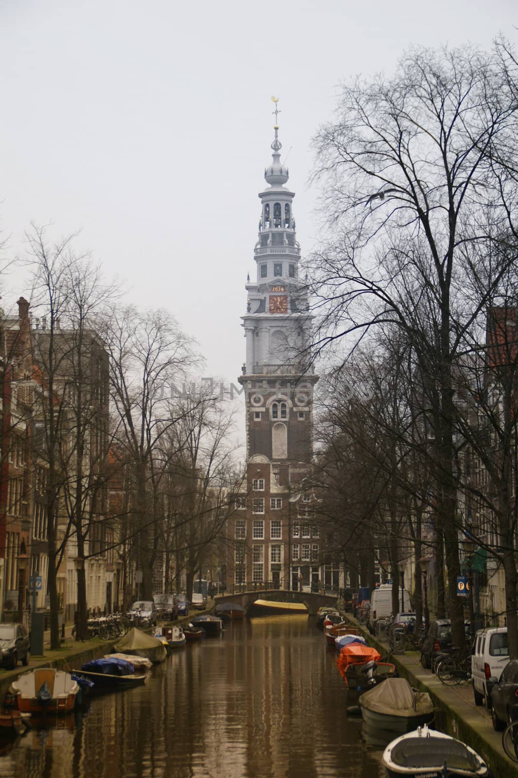 Amsterdam Church canal by Claudine