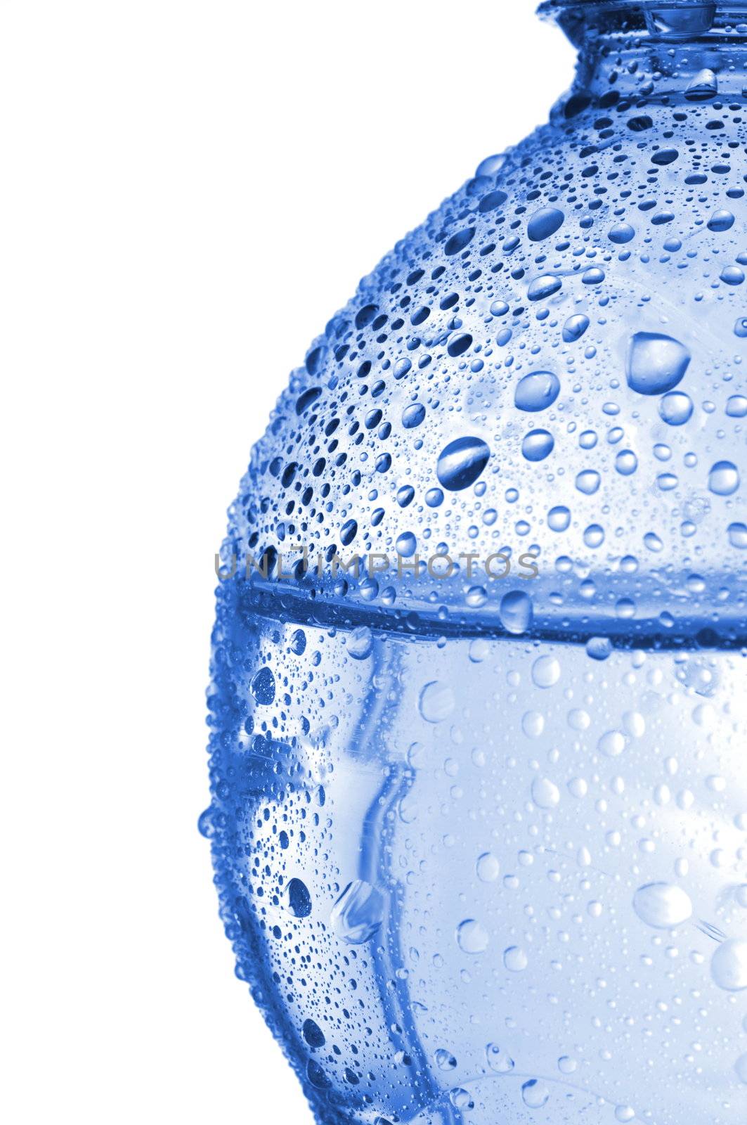 bottle of fresh cool water with drops