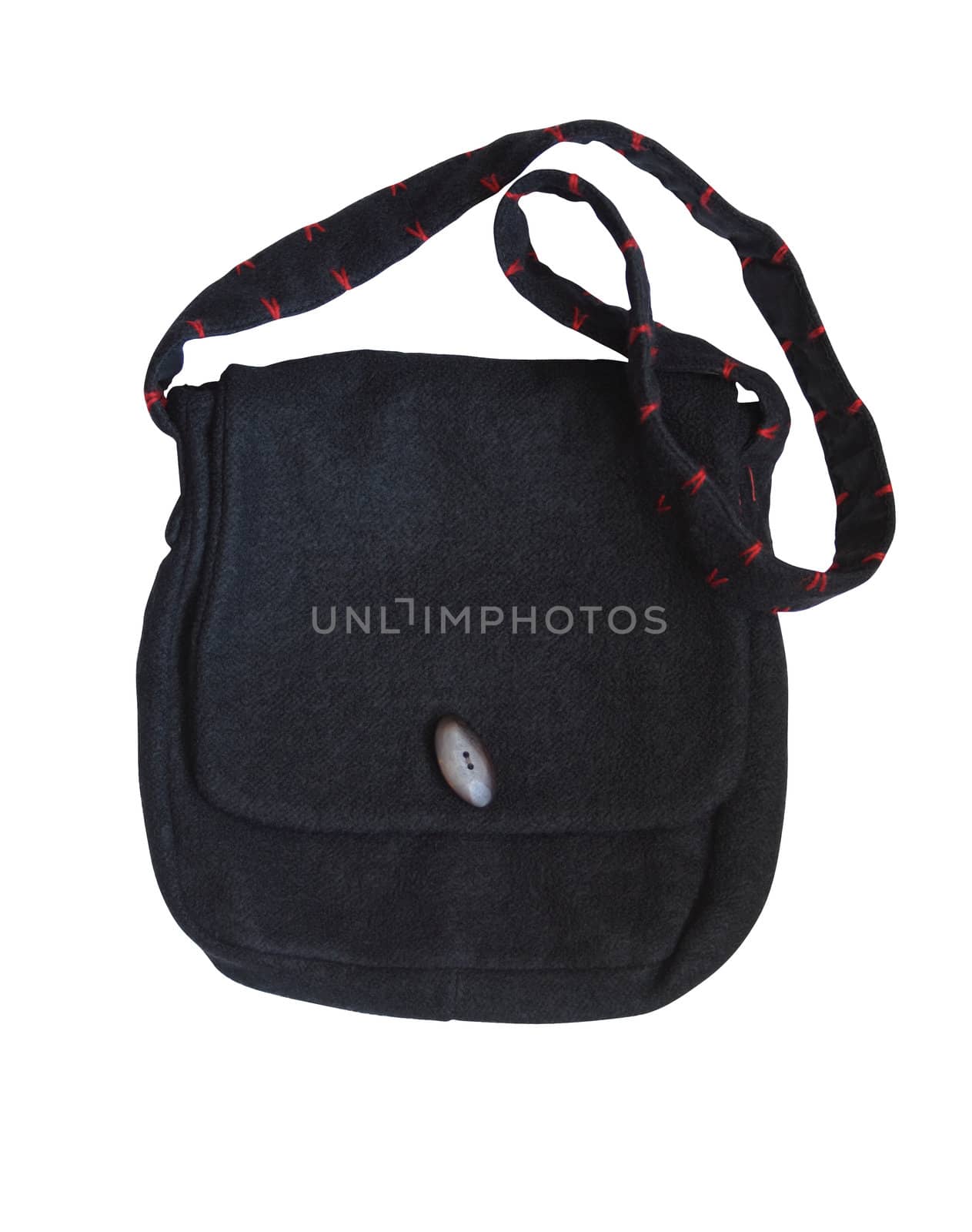 Nice black woman's city bag isolated on white background with clipping path