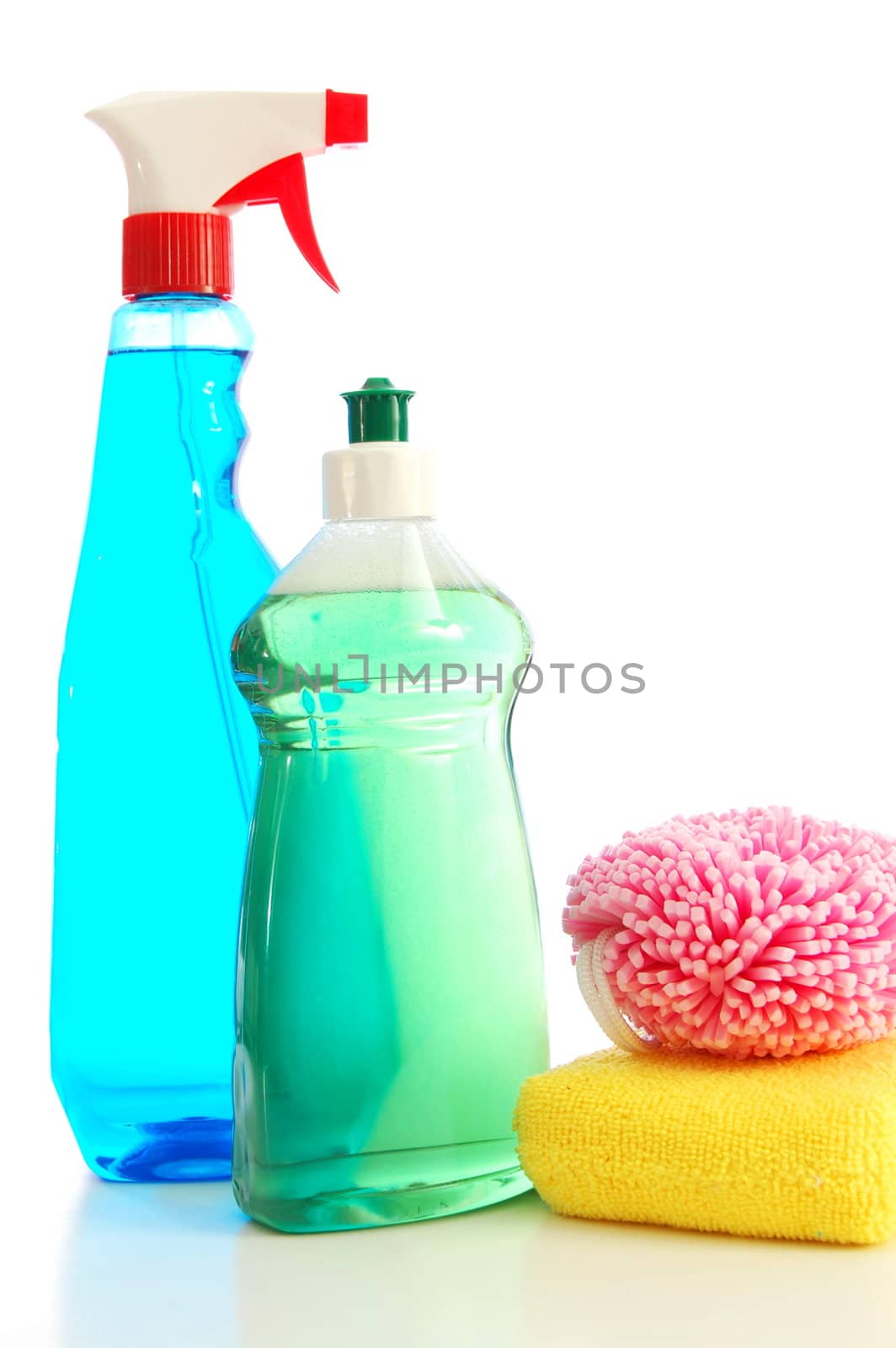 isolated cleaning supplies for clean and hygienic household