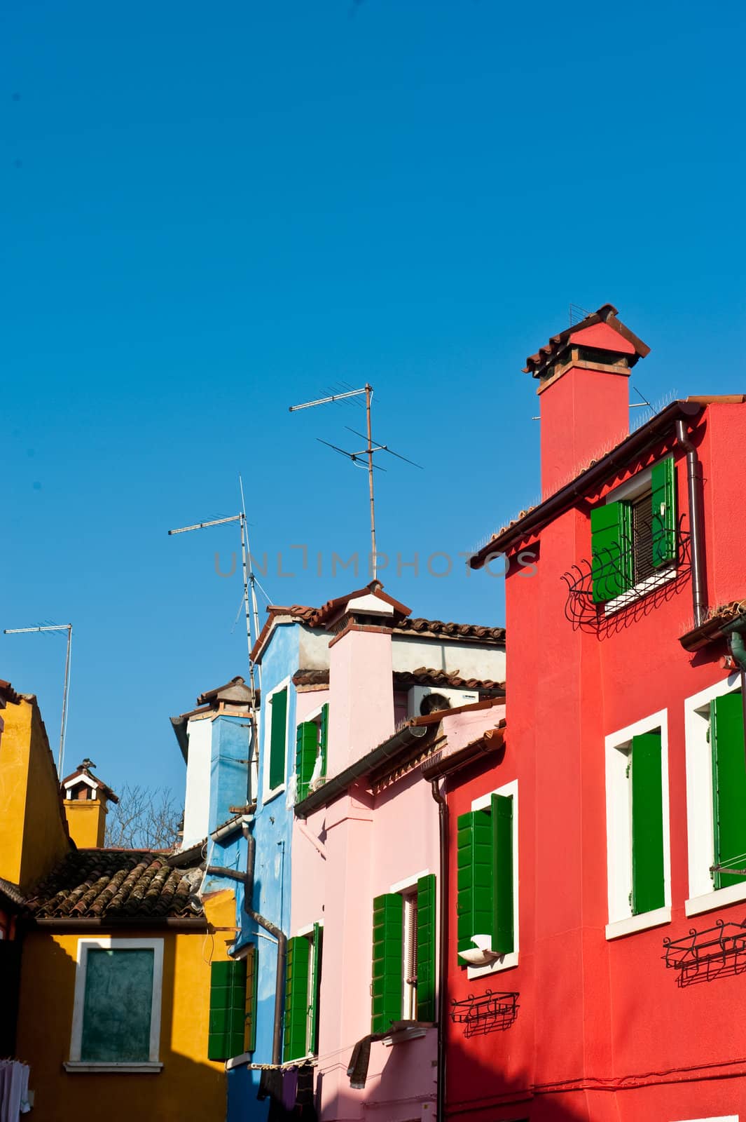 colorful houses of Burano Island (Venice), Italy