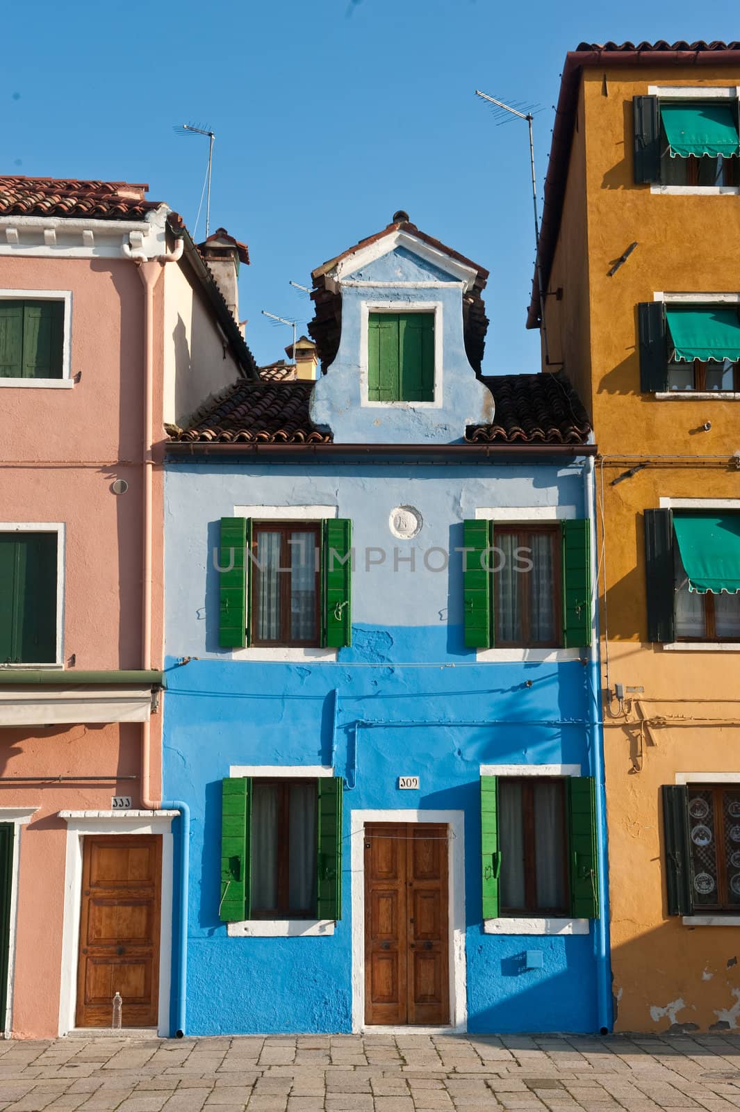 colorful houses of Burano Island (Venice), Italy