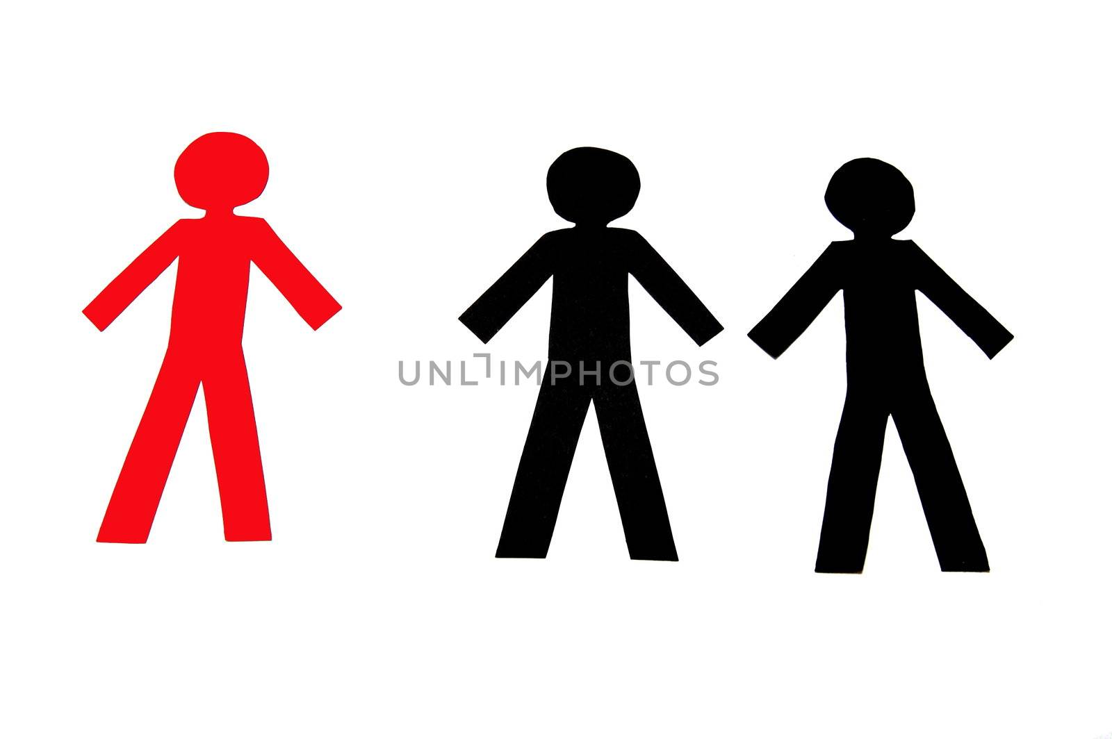 Some People made of Paper isolated on white background.