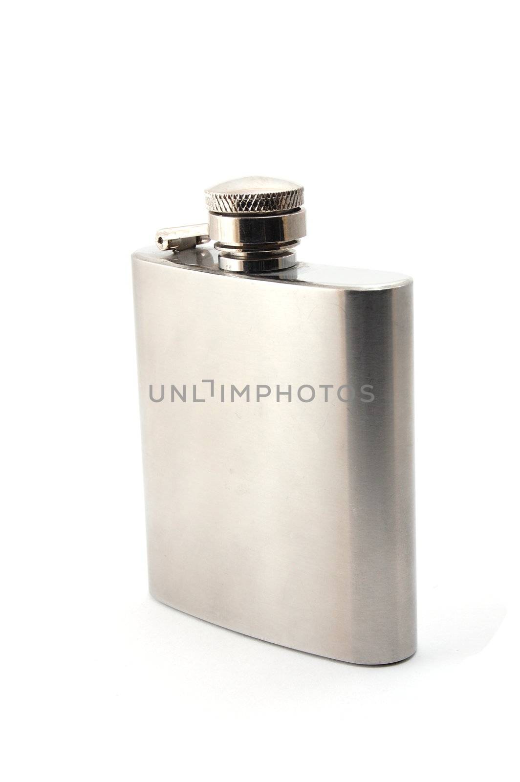 hip flask for alcohol isolated on white background