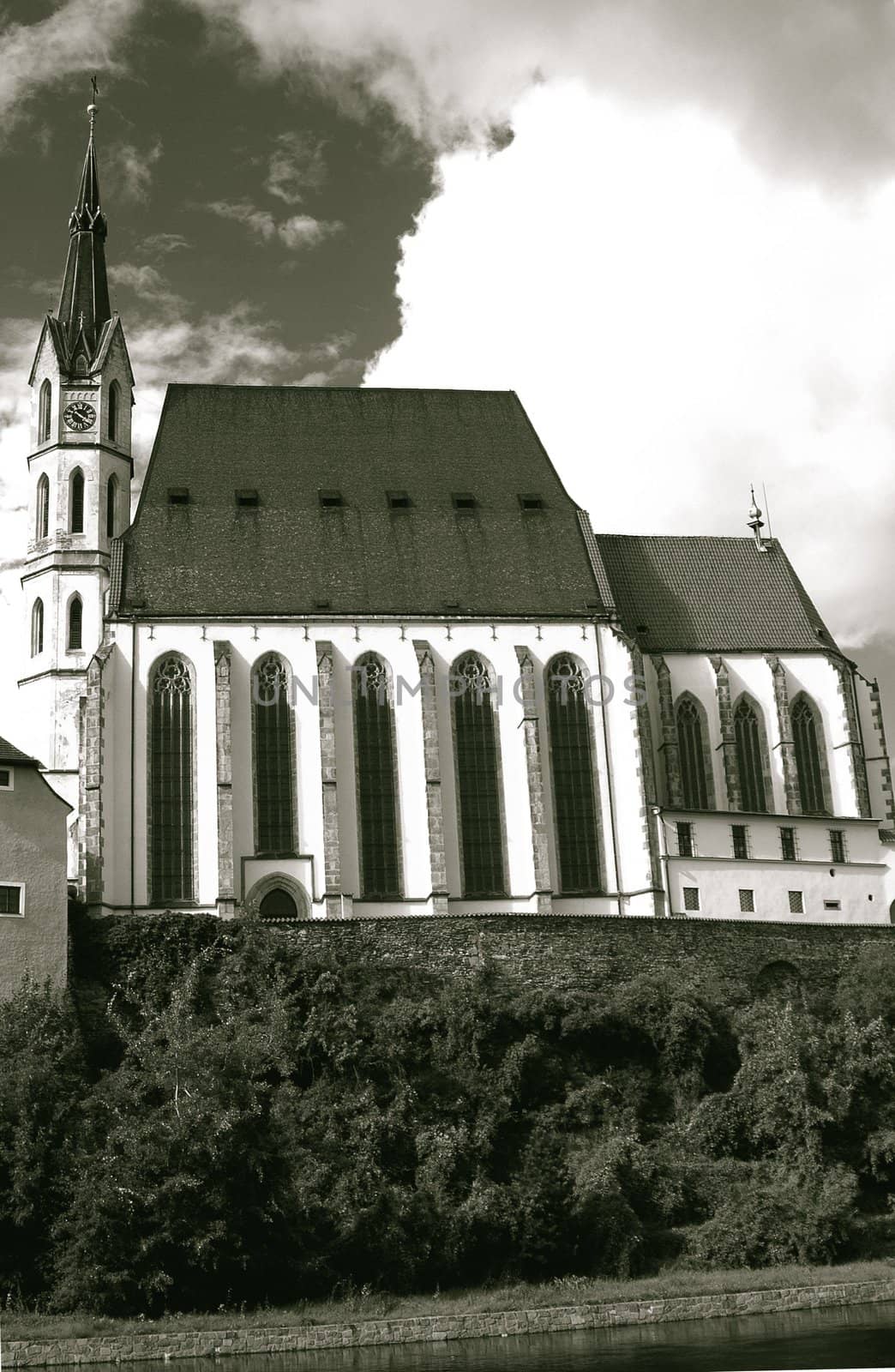 Czech Krumlov cathedral view (Czech Republic)