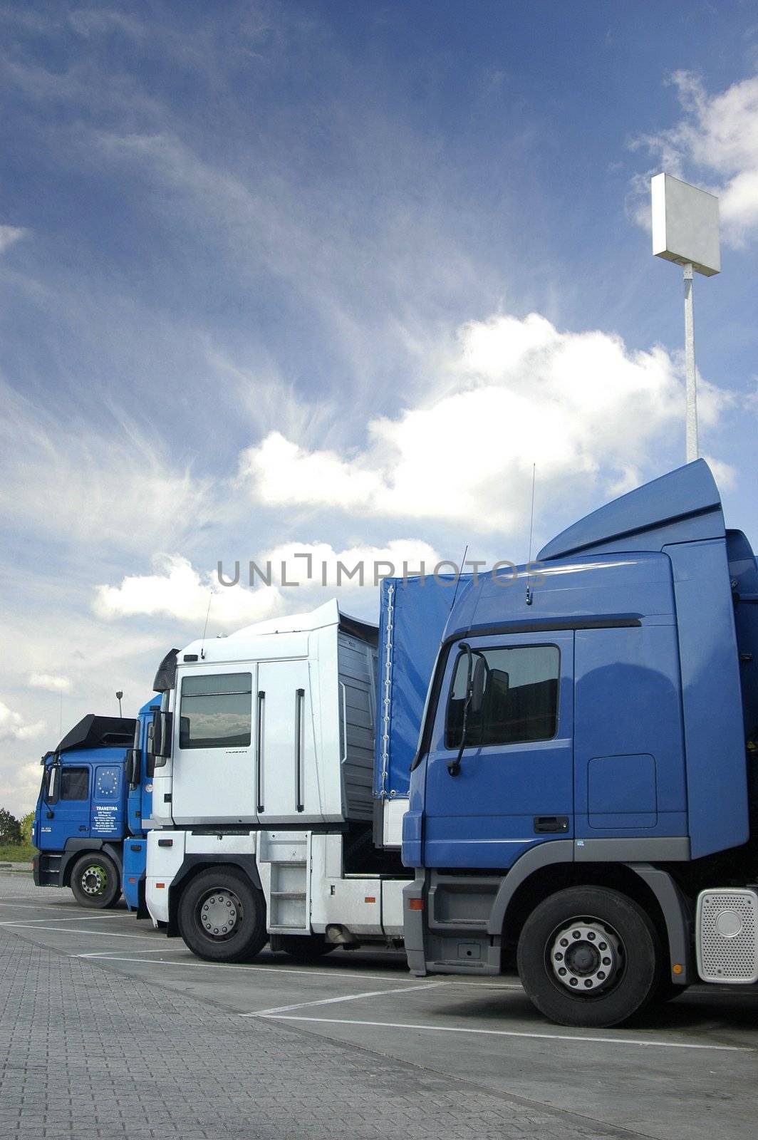 Trucks on the parking place