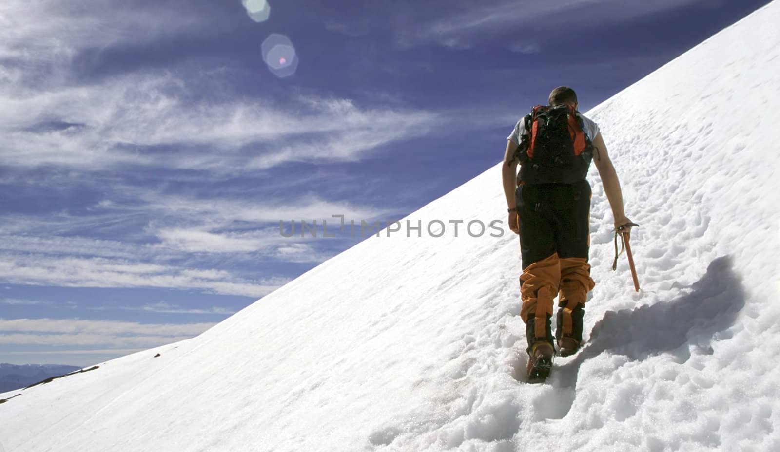 A man climbing up the Villarricca volcano in Chile