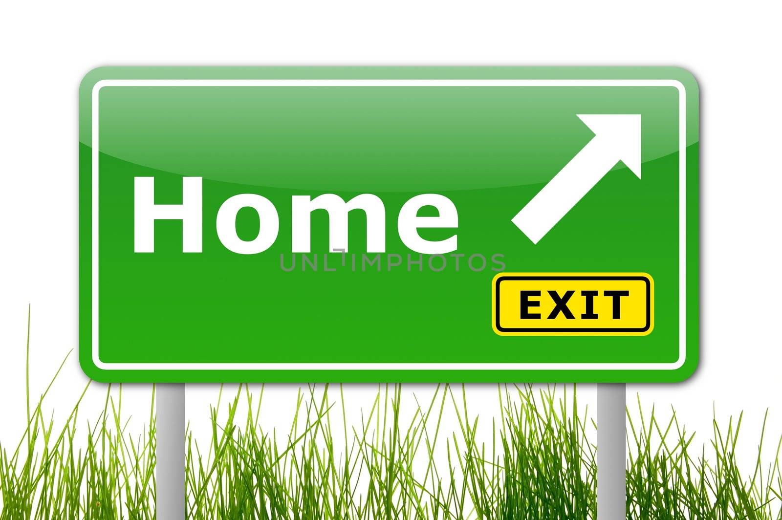 shortest way to your home estate shown by roadsign