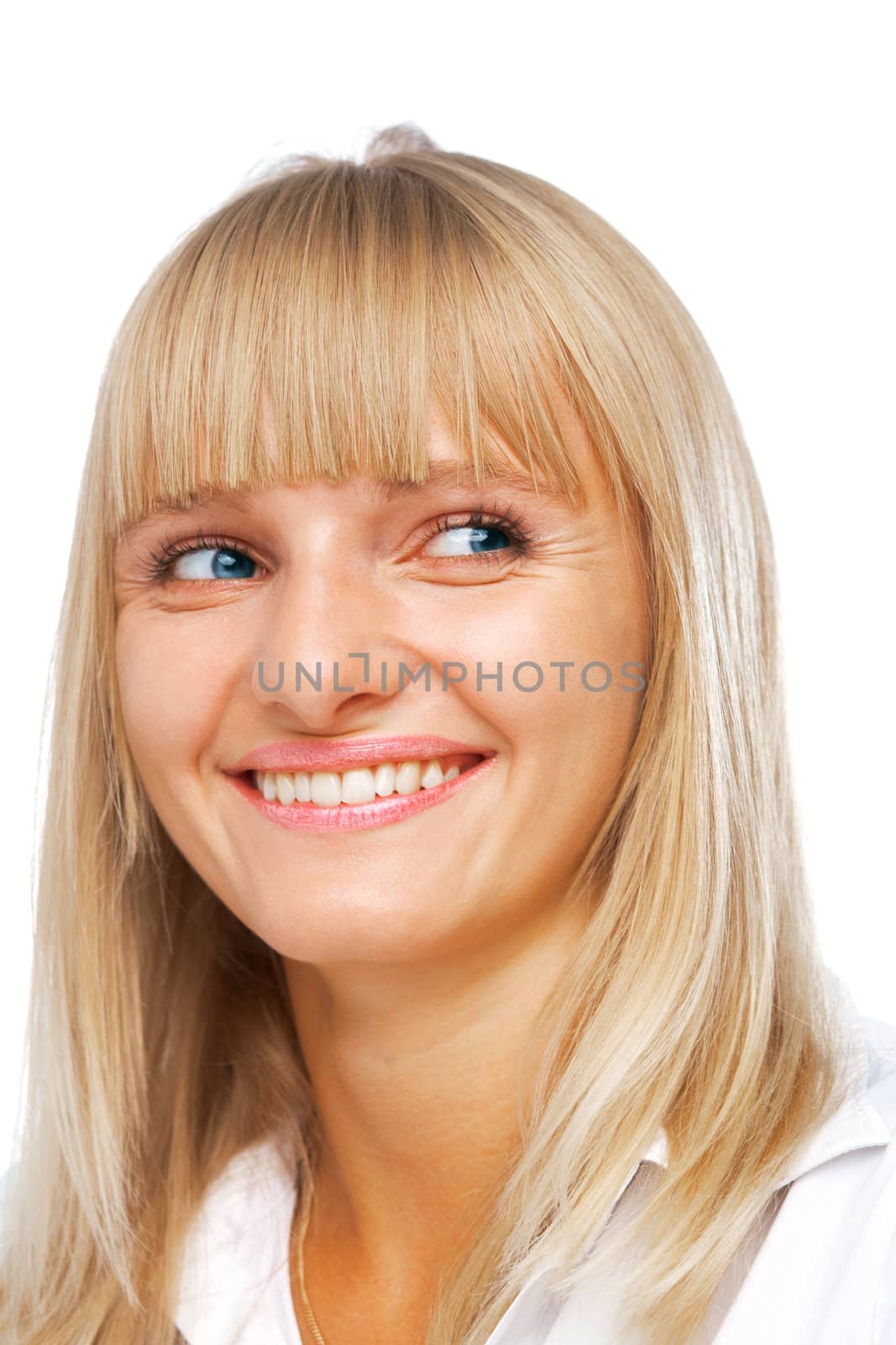 Beautiful young woman smiling by romanshyshak