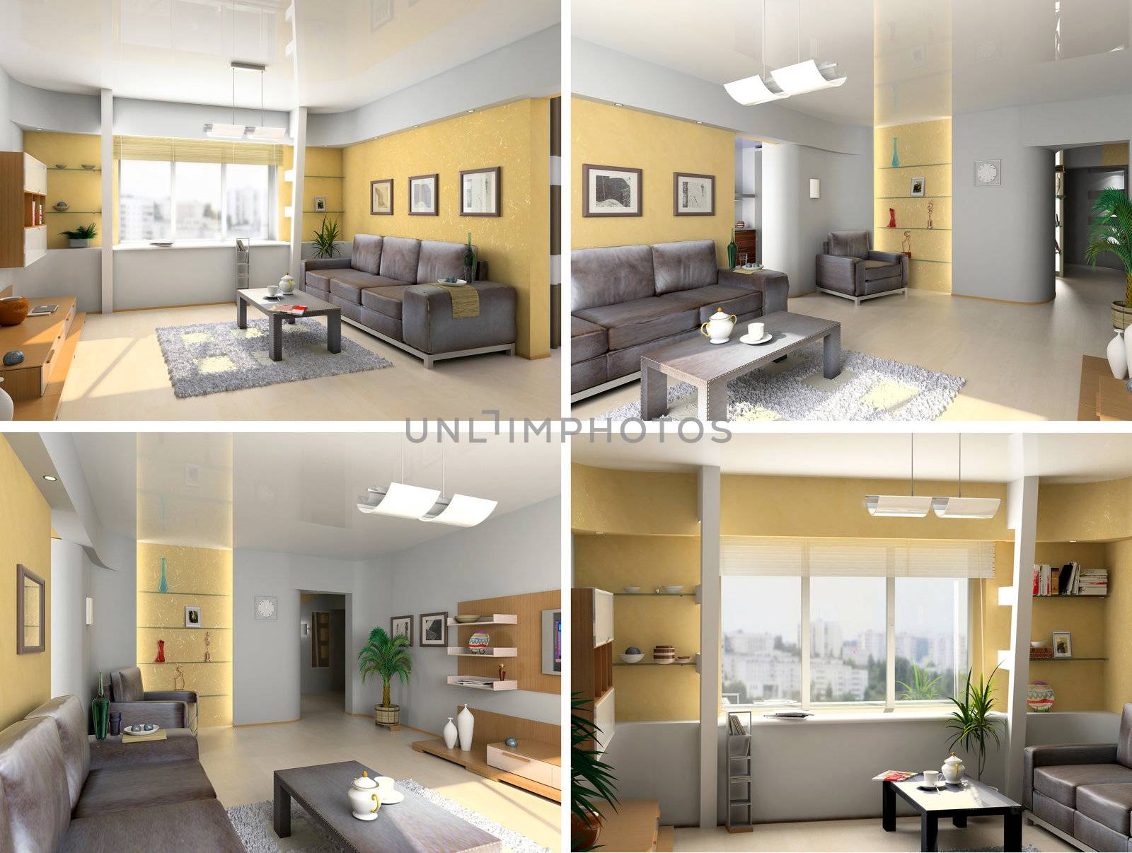 modern interior image set (3D rendering)