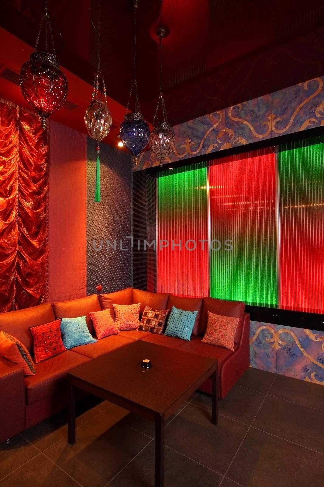 Room in east style for hookah smoking
