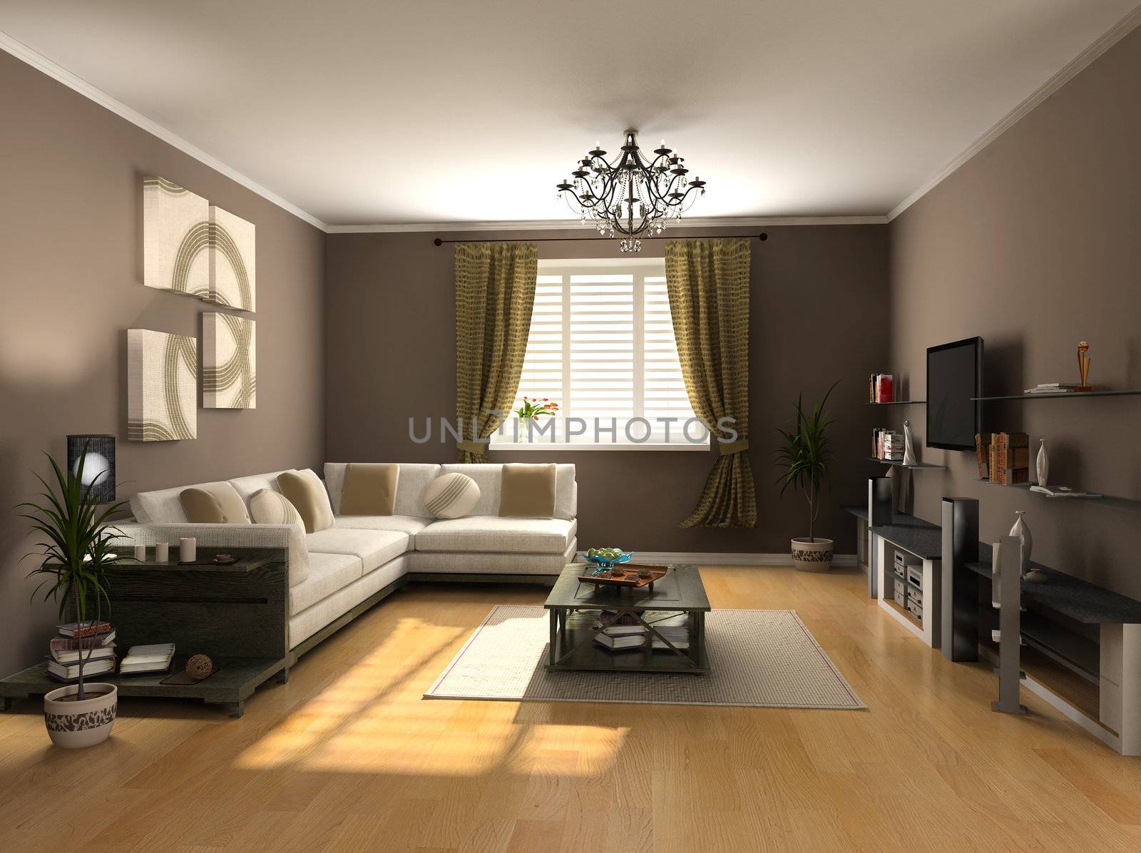 modern interior design (private apartment 3d rendering)
