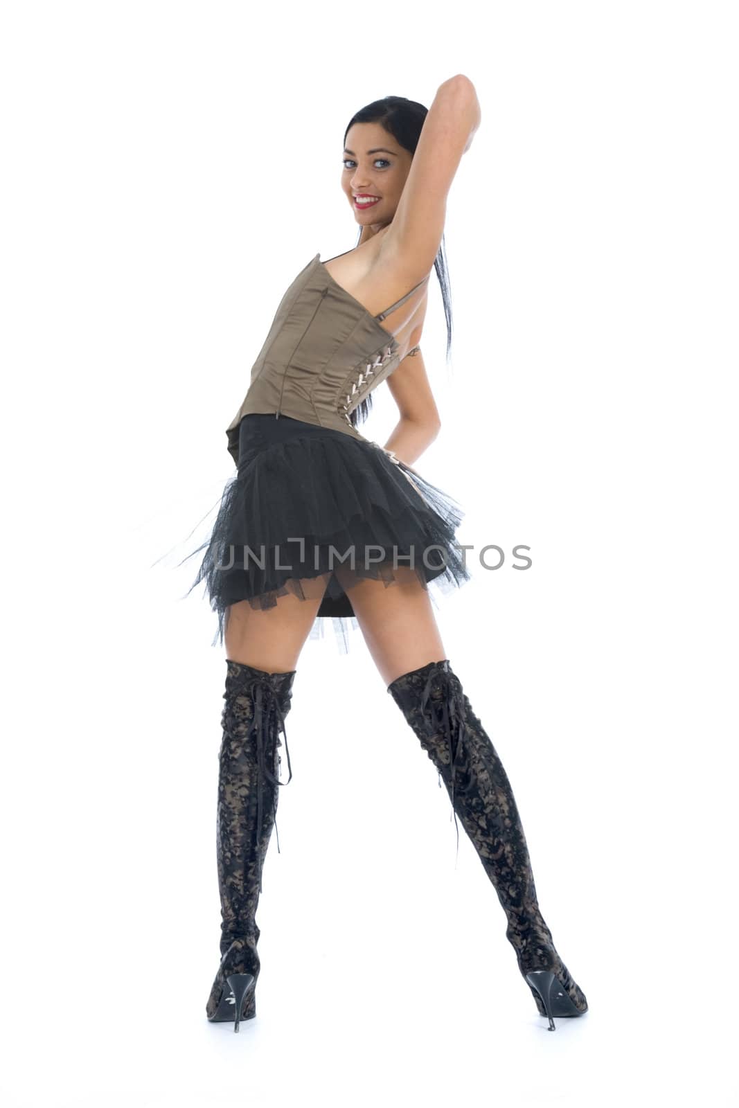 portrait of the brunette on  isolated background
