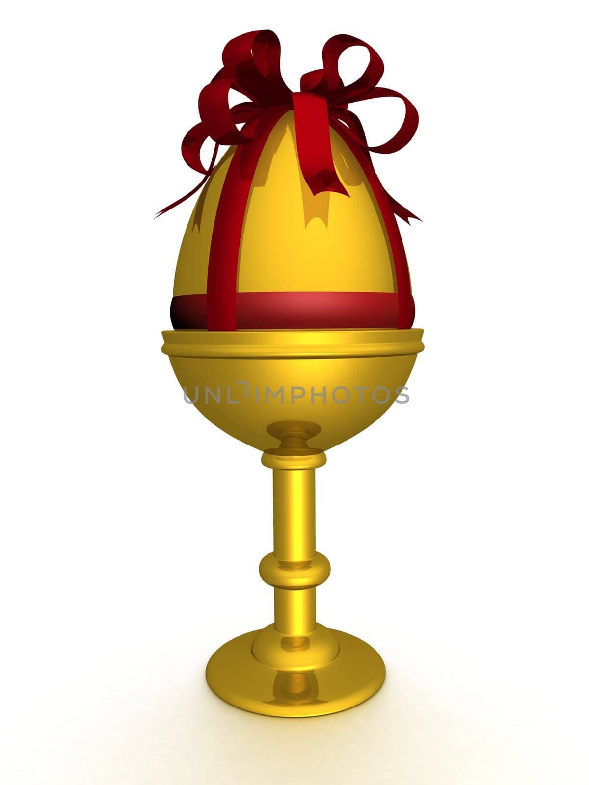 Gold egg in packing. 3D image.