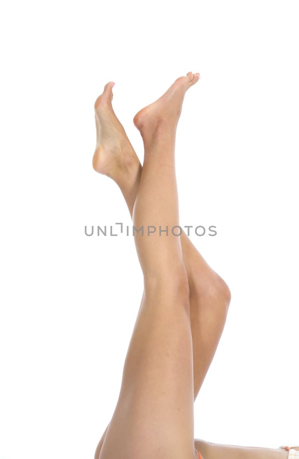 Woman legs on  isolated background