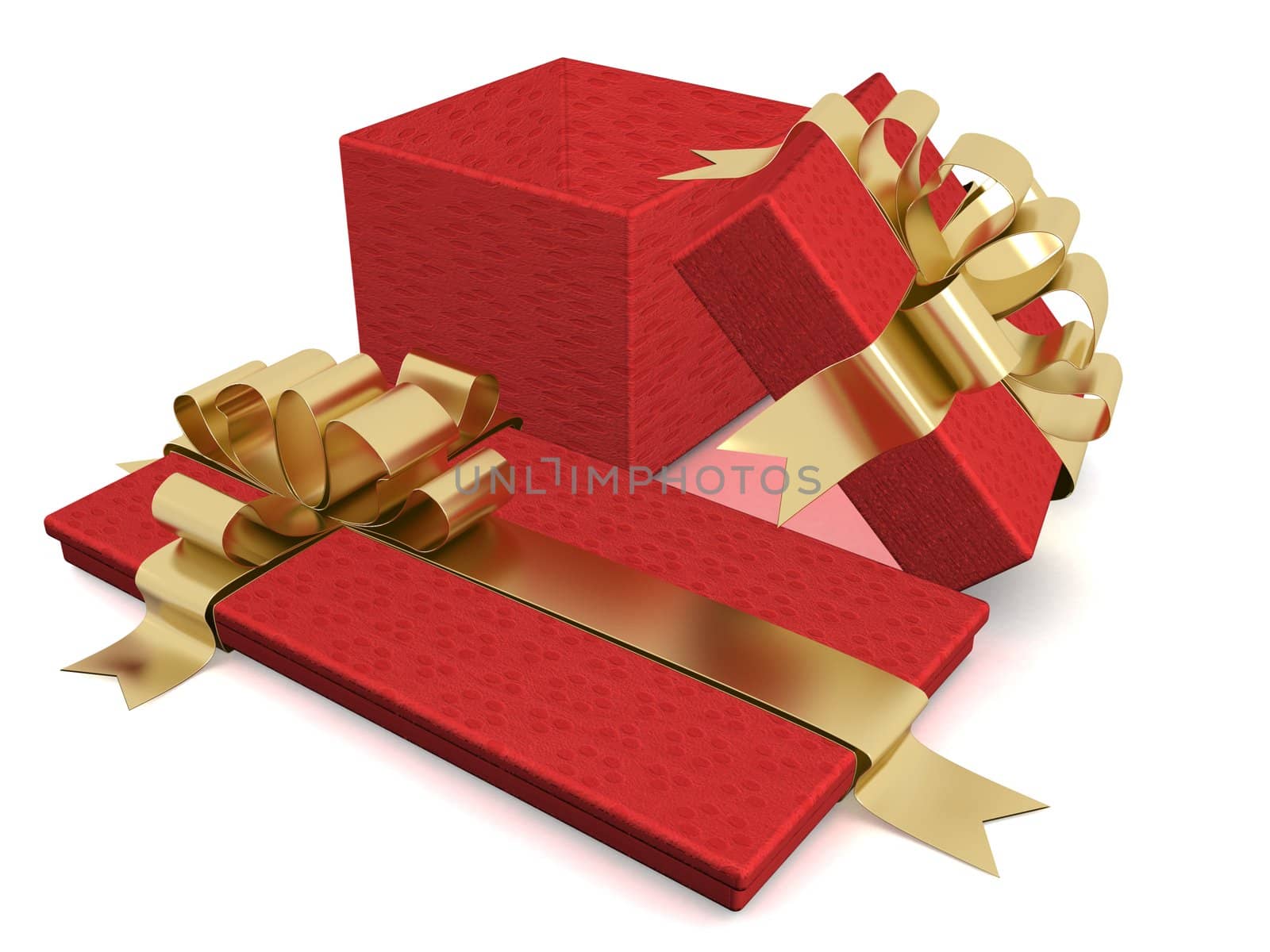 Two gift box. 3D image.