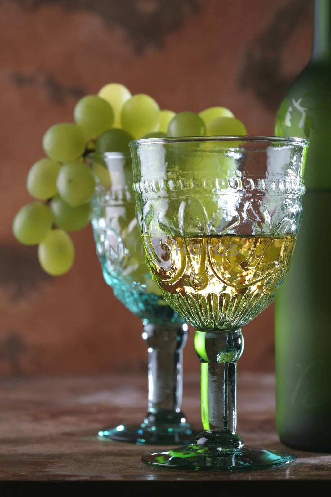 Still-life with Two Goblets and Grape, Medieval Style