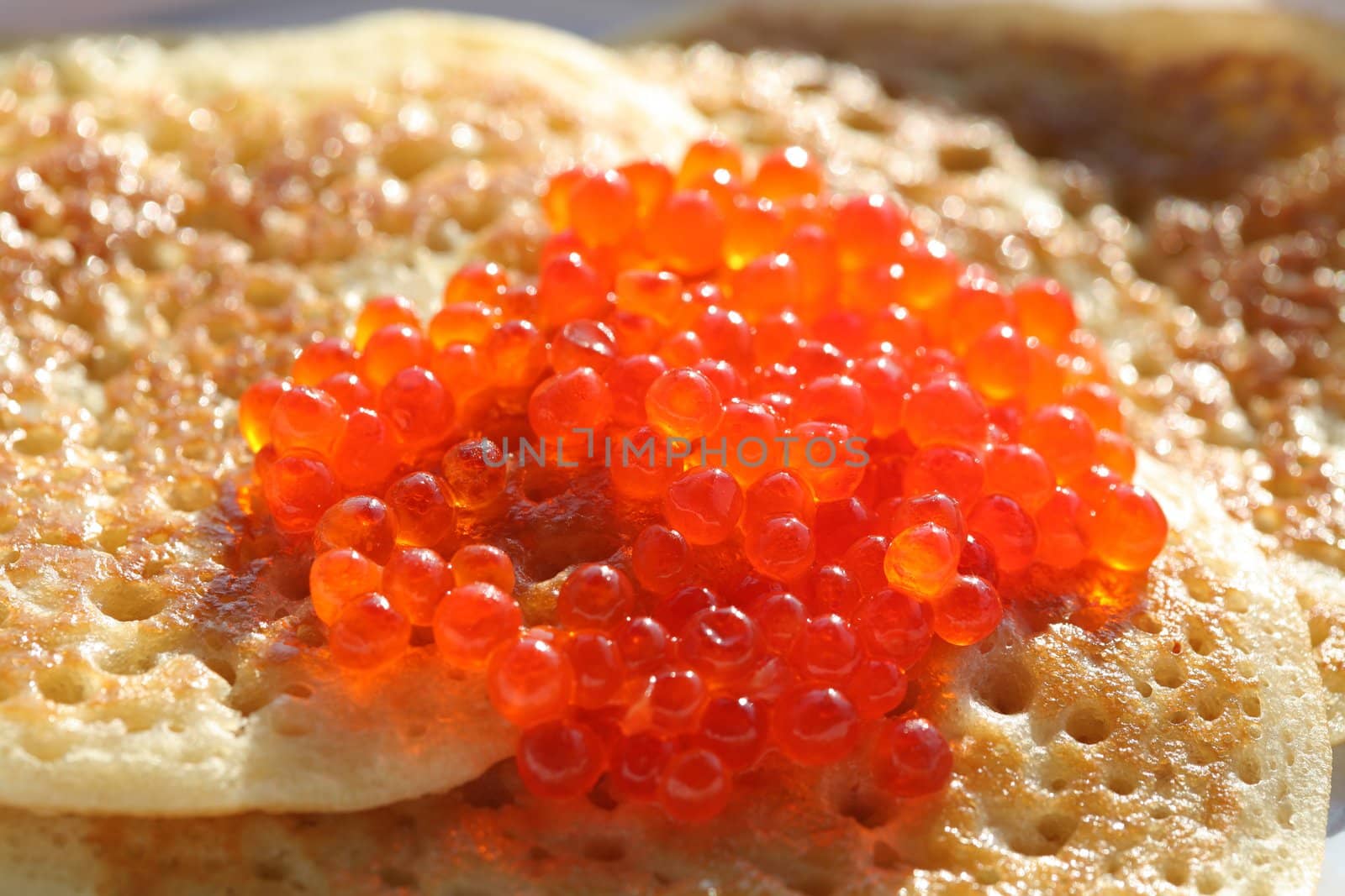 Russian Kitchen, Small pancakes with Red Caviare