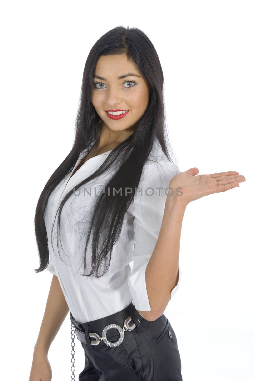 Business woman on white background
