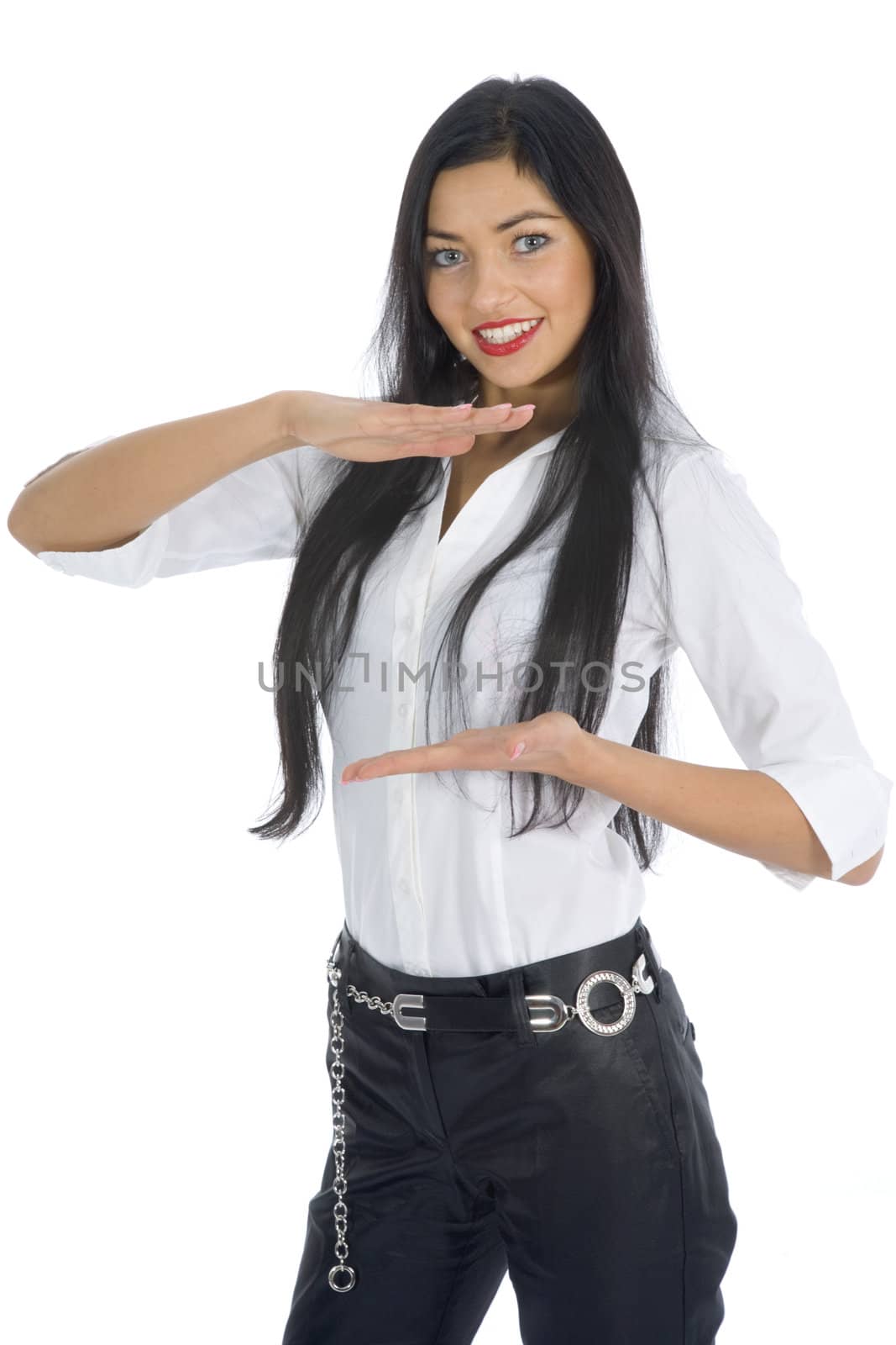 Business woman on white background