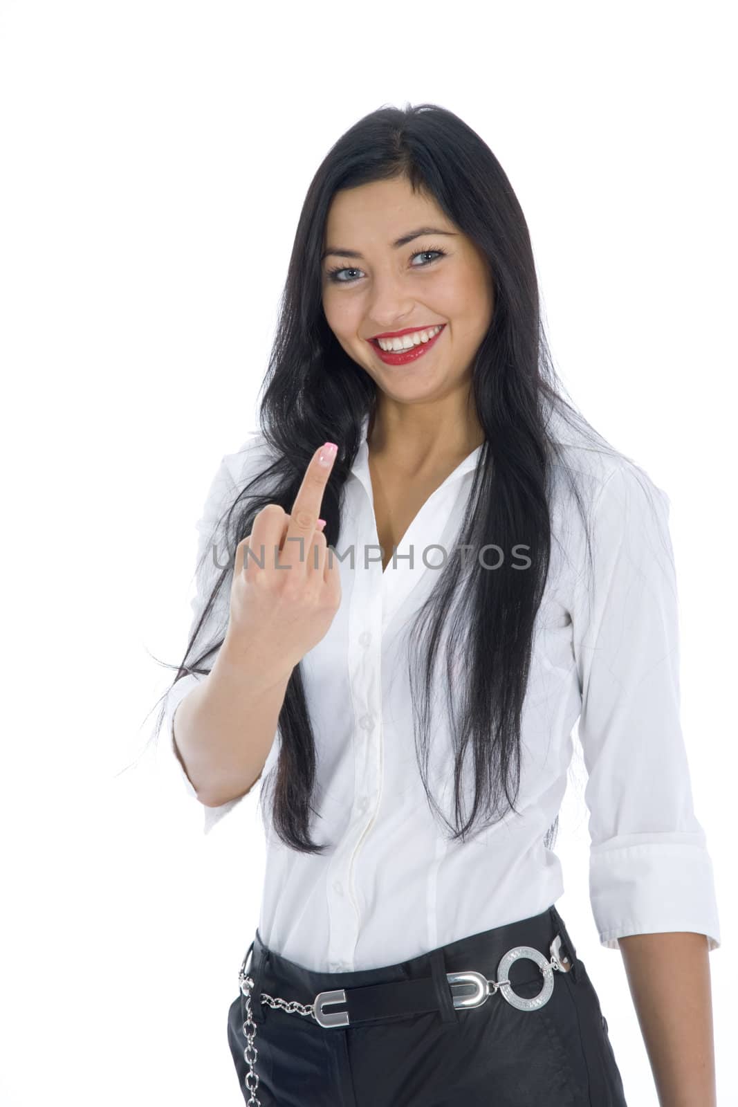 Business woman on white background