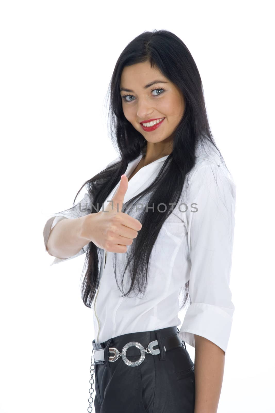 Business woman on white background